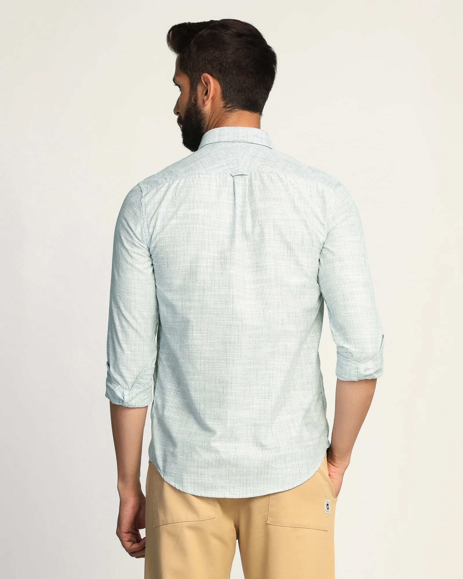 Casual Green Stripe Shirt - Marven - Image 2