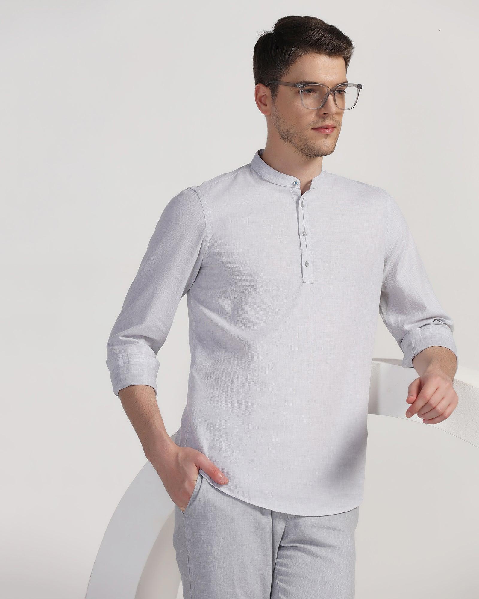 Casual Grey Solid Shirt - Carly - Image 6