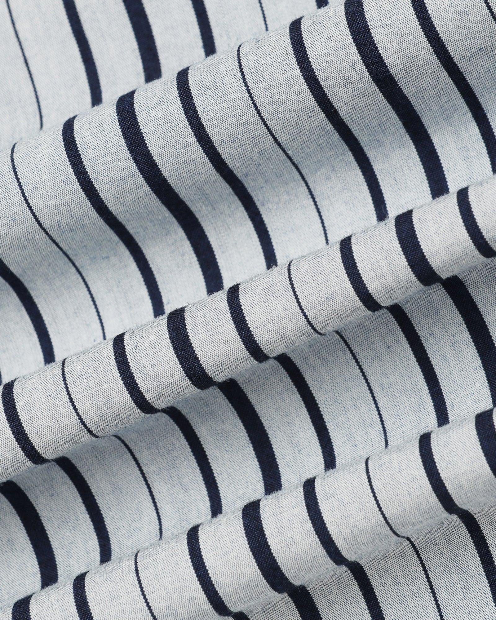 Casual Indigo Stripe Shirt - Elvan - Image 6