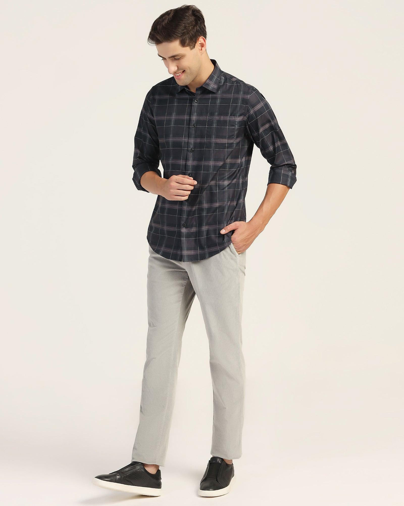 Casual Navy Check Shirt - Niger - Image 3