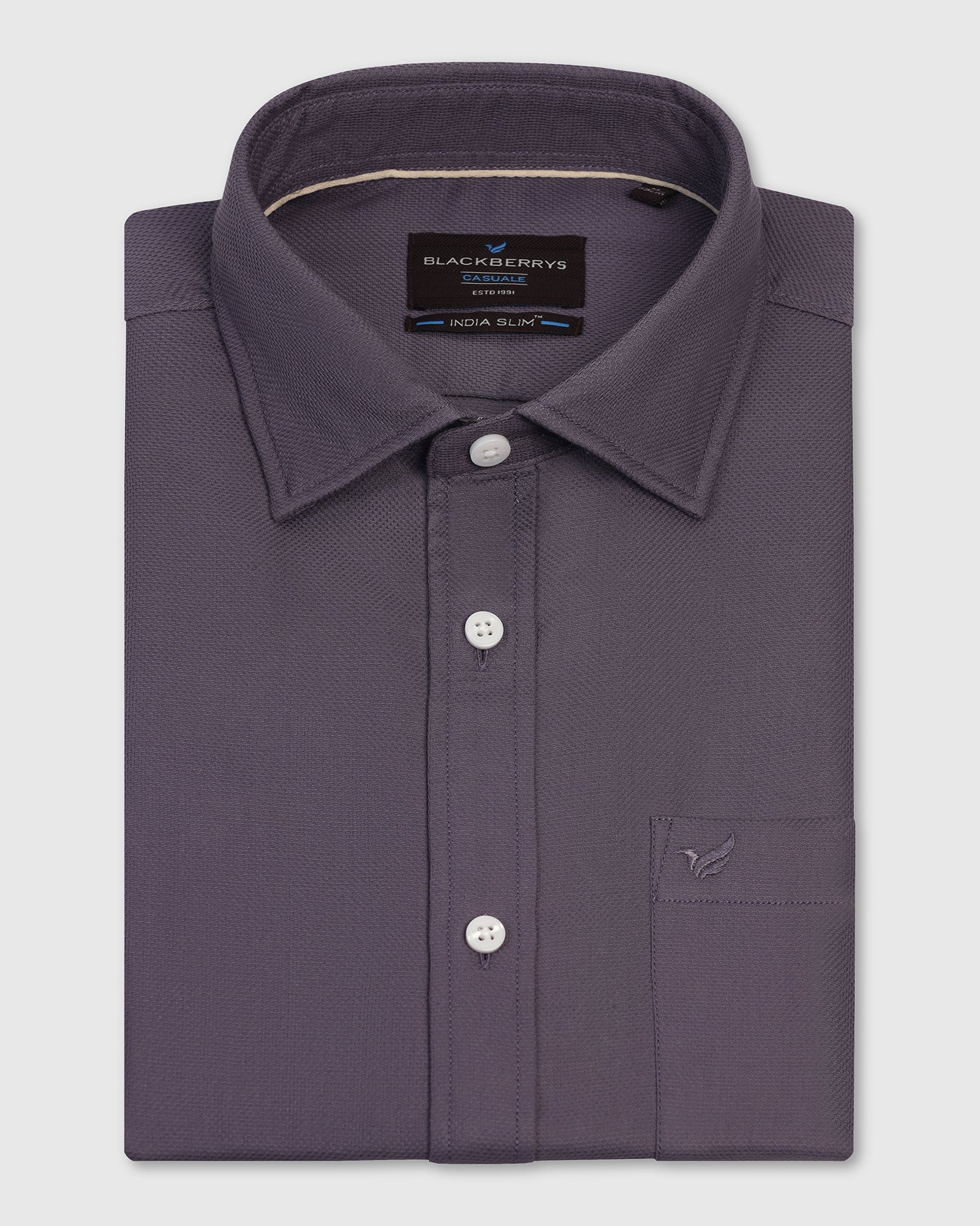 Casual Purple Textured Shirt - Caty - Image 5