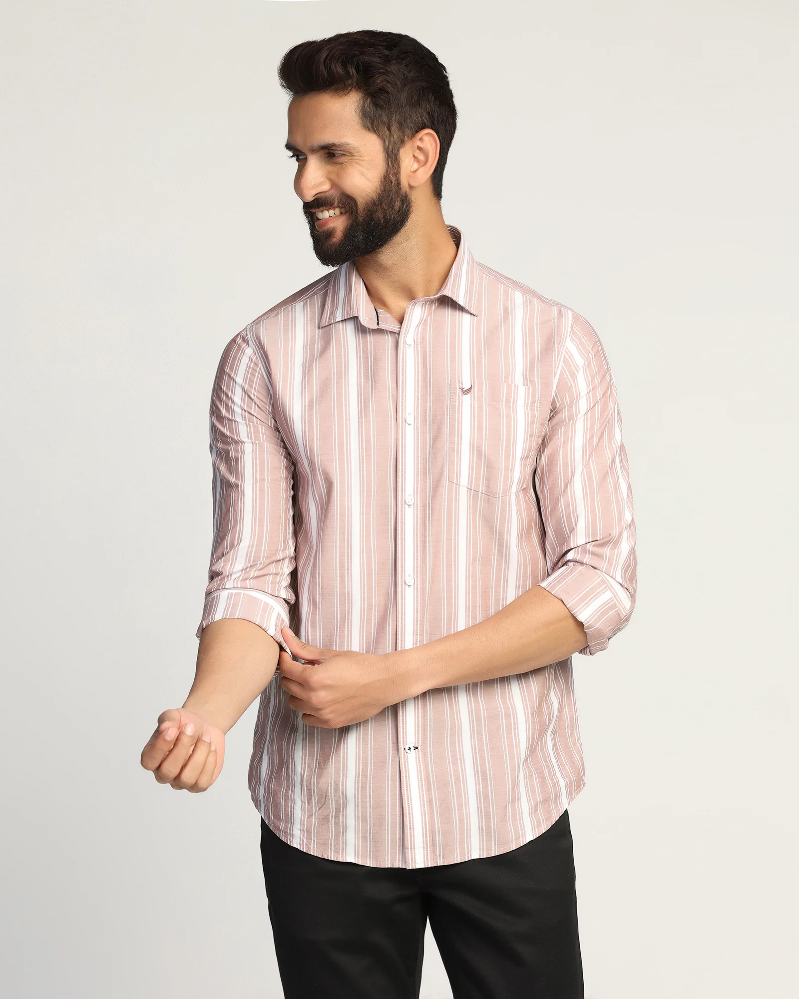 Casual Rust Stripe Shirt - Koben - Image 9