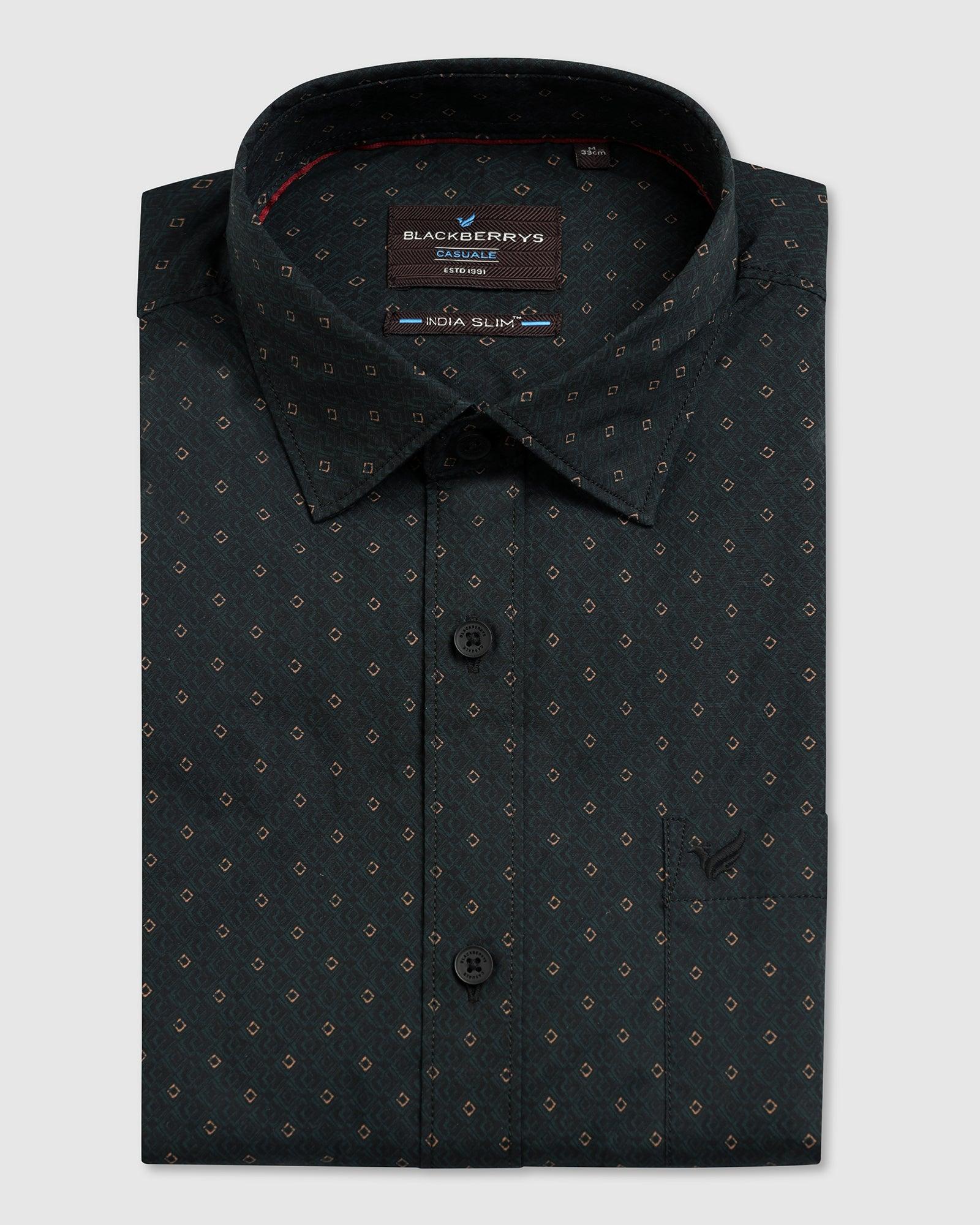 Casual Half Sleeve Teal Printed Shirt - Arwen - Image 5