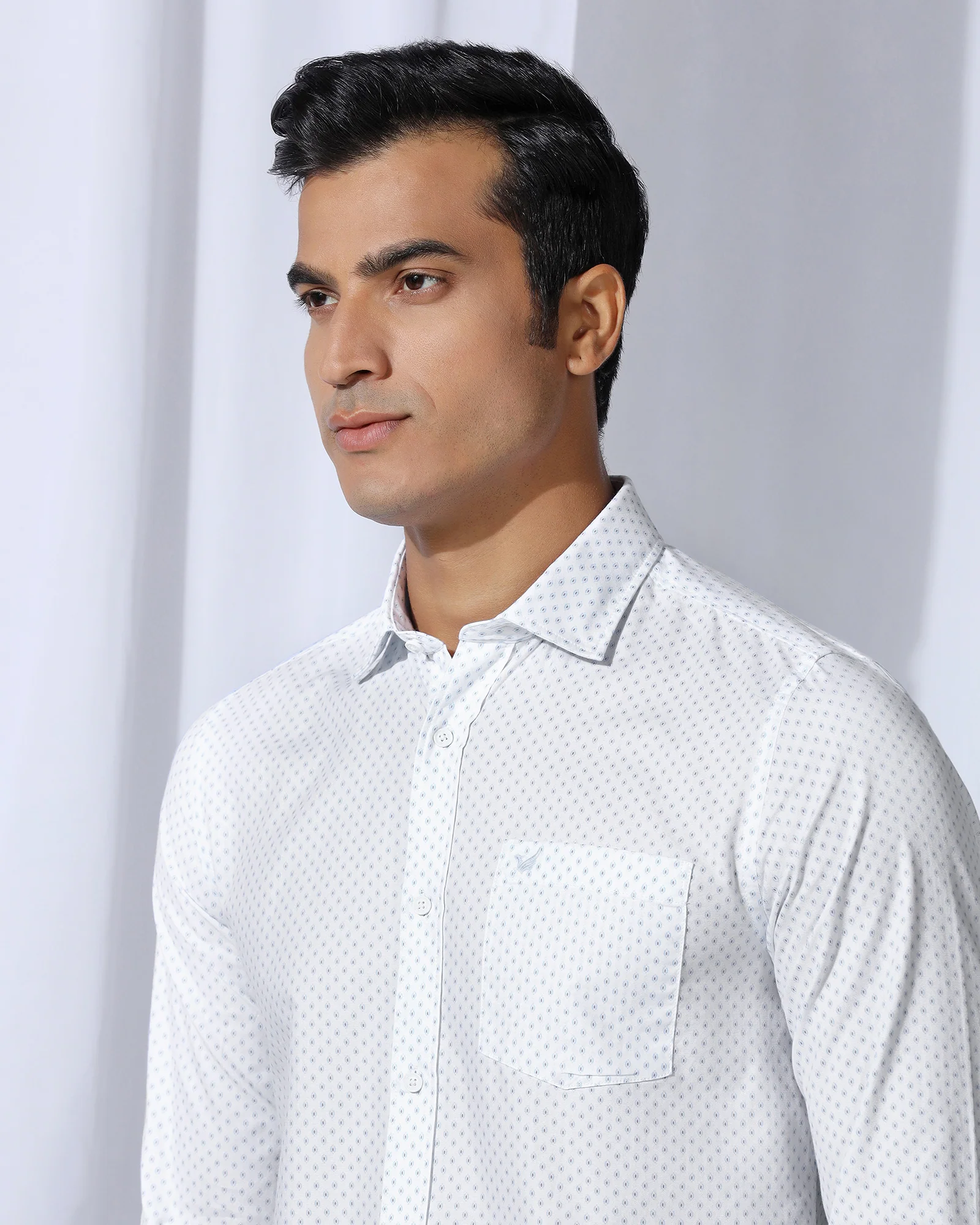 Casual White Printed Shirt - Renan - Image 4