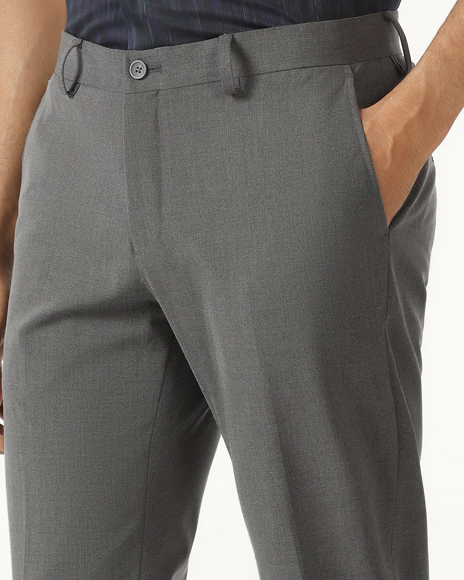 Charcoal Solid Trouser - Sedra - Image 4