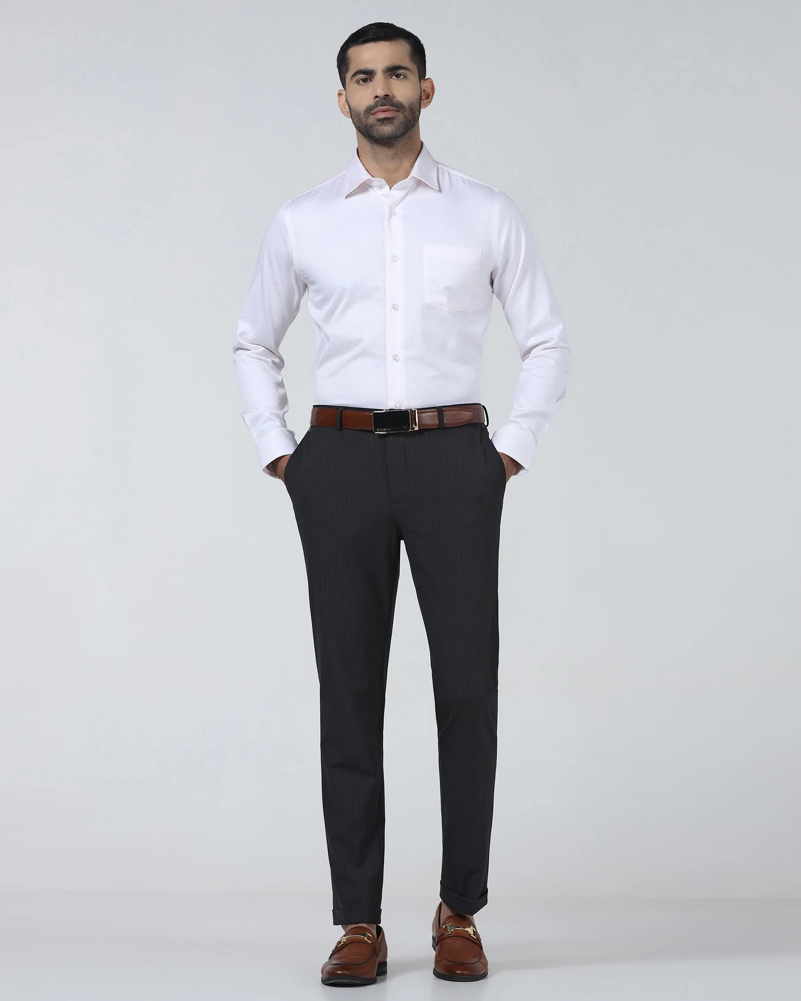Charcoal Stripe Trouser - Warren