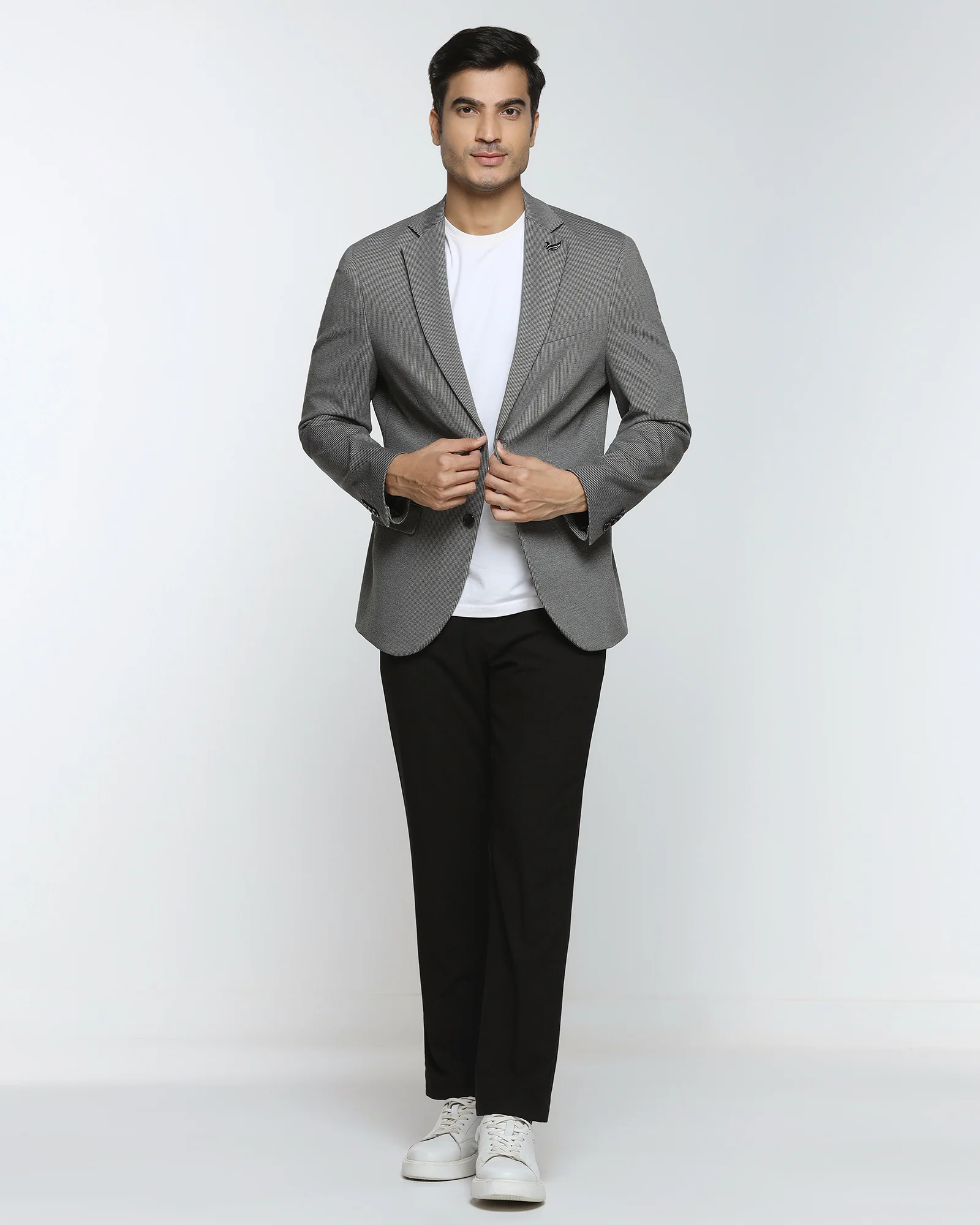 Charcoal Textured Blazer - Artura - Image 6