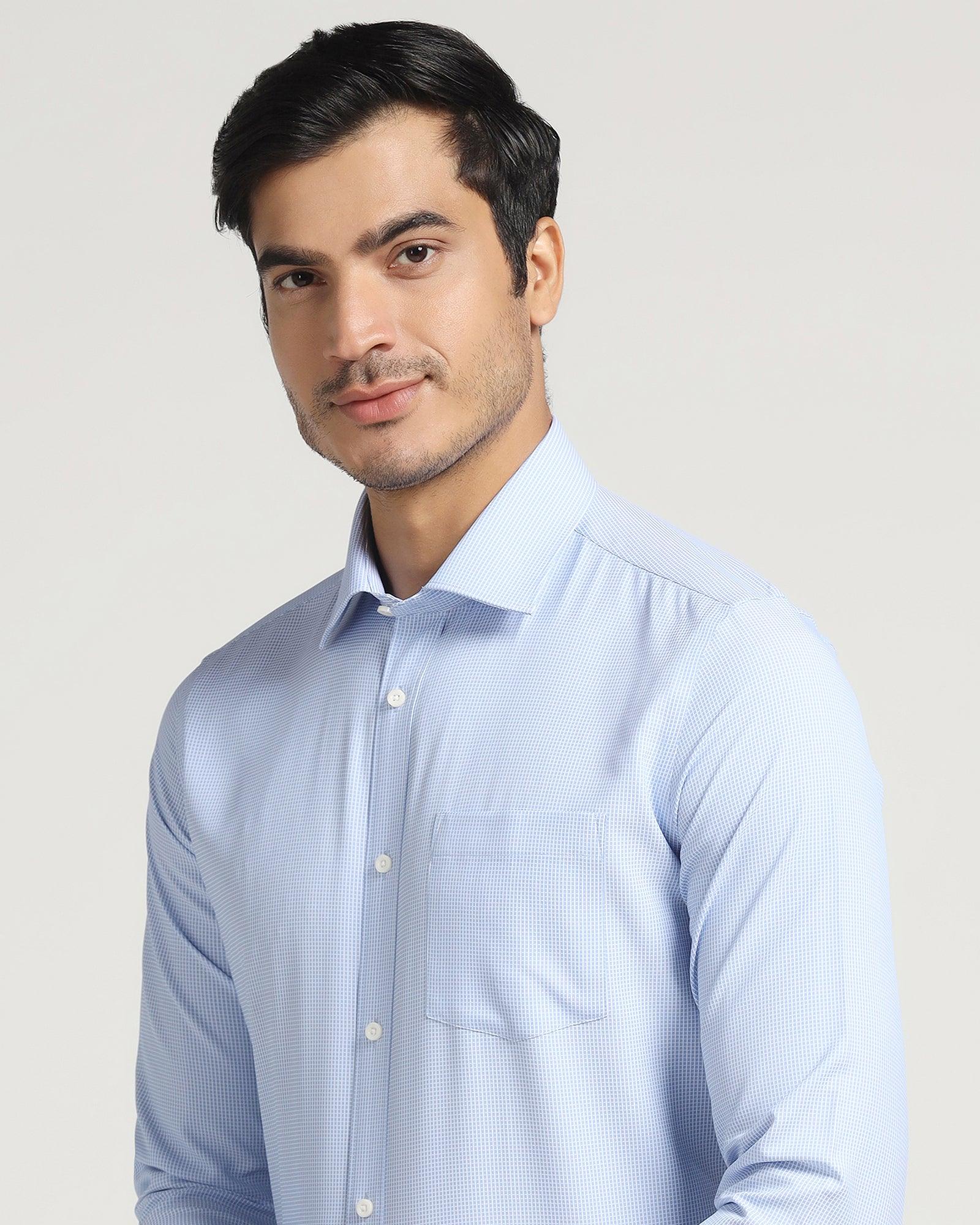 UnWrinkle Formal Blue Check Shirt - Specter - Image 4