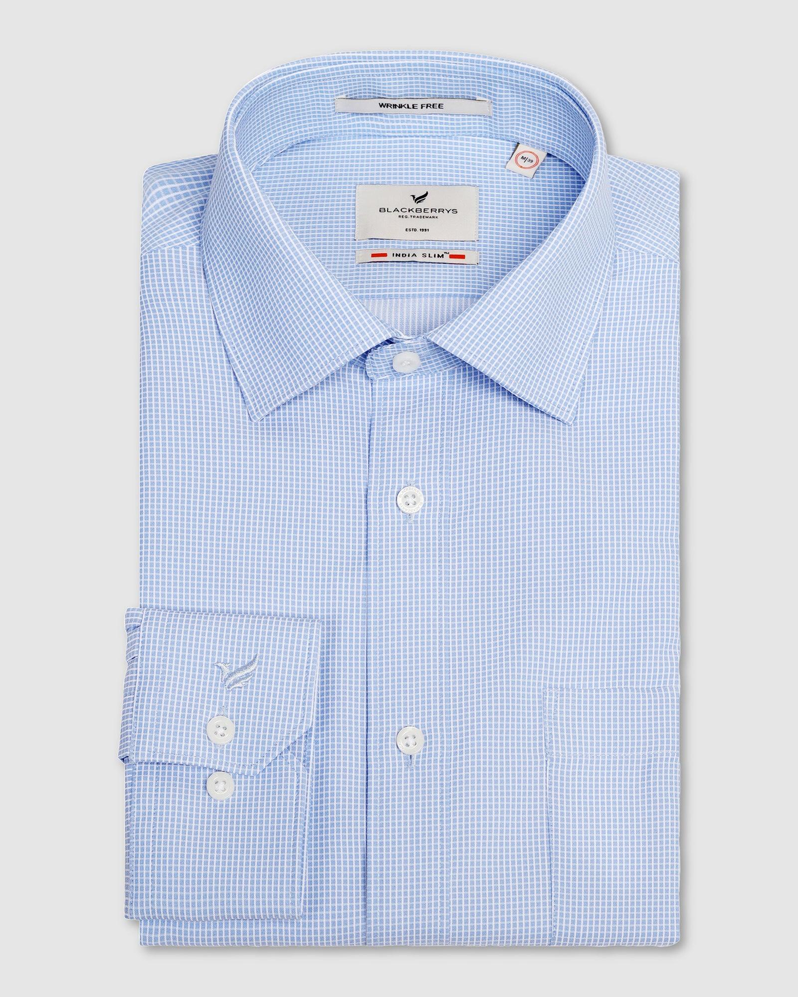 UnWrinkle Formal Blue Check Shirt - Specter - Image 5