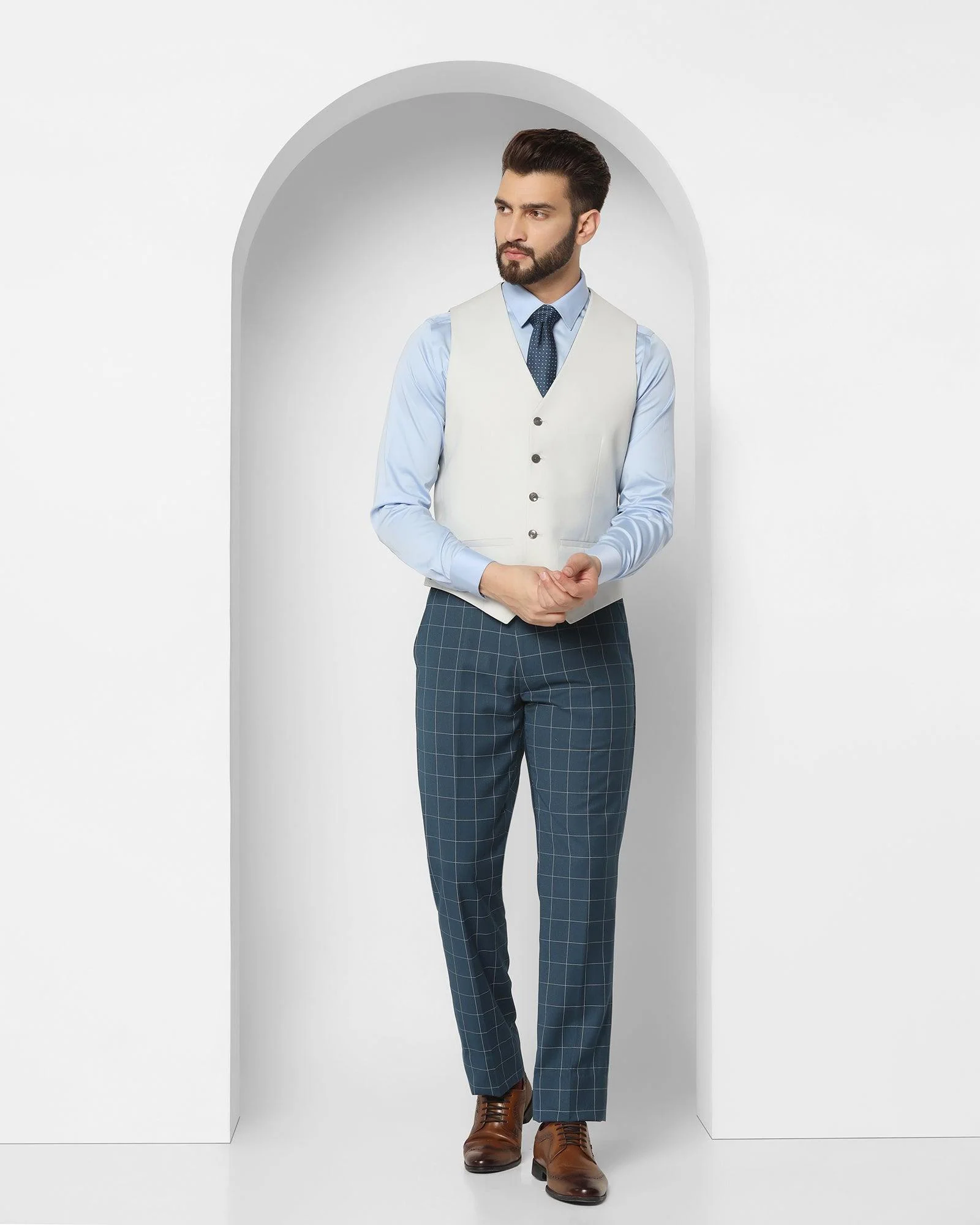 Tuxedo Multitude 6X Teal Check Formal Suit - Micah - Image 8