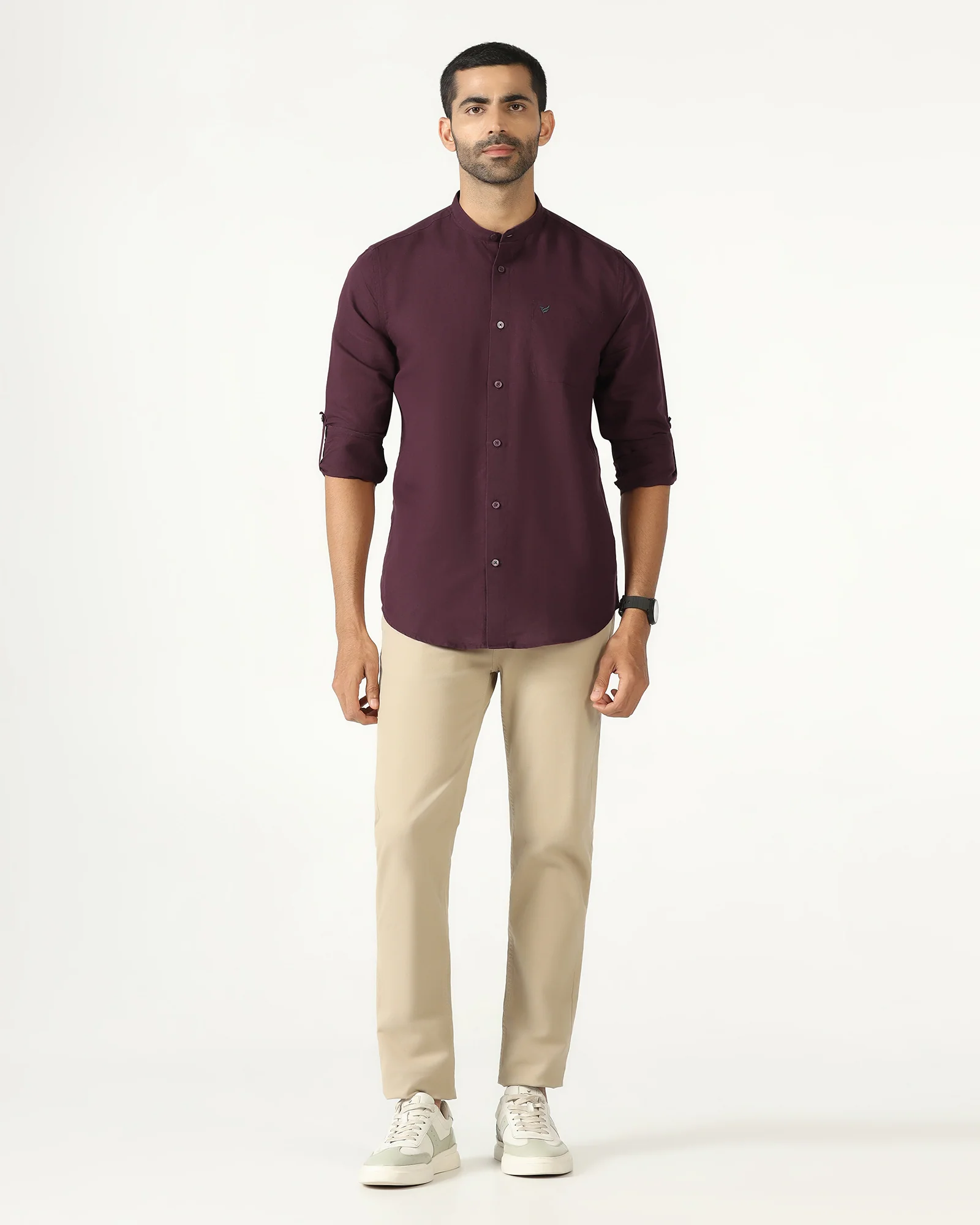 Cherry Lacquer Linen Solid Shirt - Salmon - Image 3