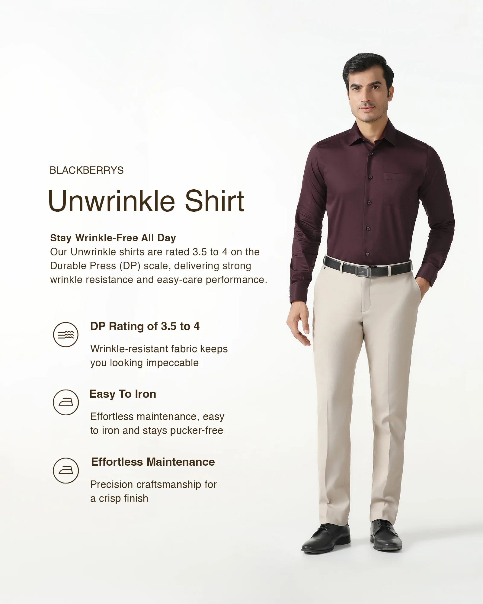 Cherry Lacquer Unwrinkle Solid Shirt - Sylvia - Image 3