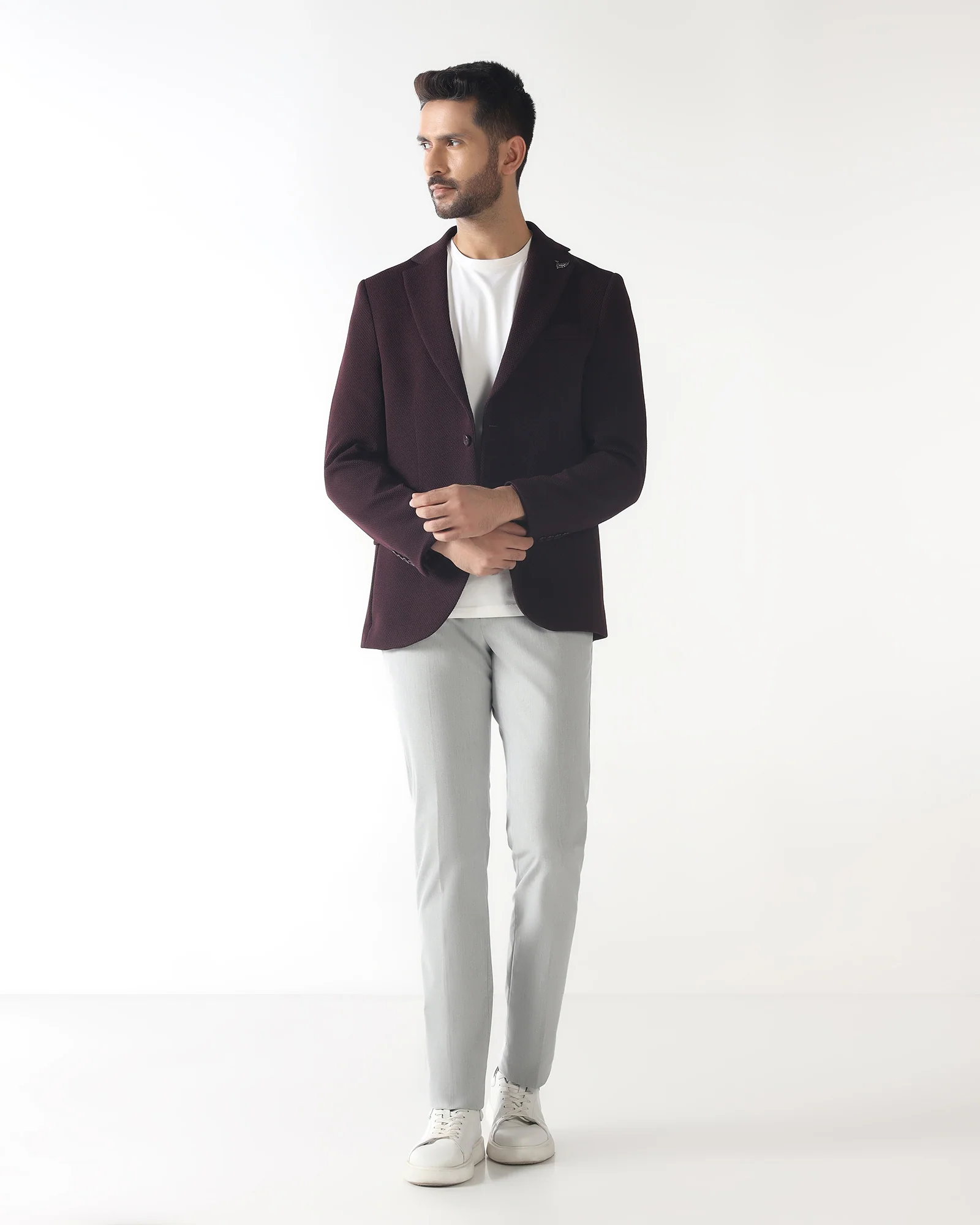 Cherry Lacquer Textured Blazer - Campari - Image 6