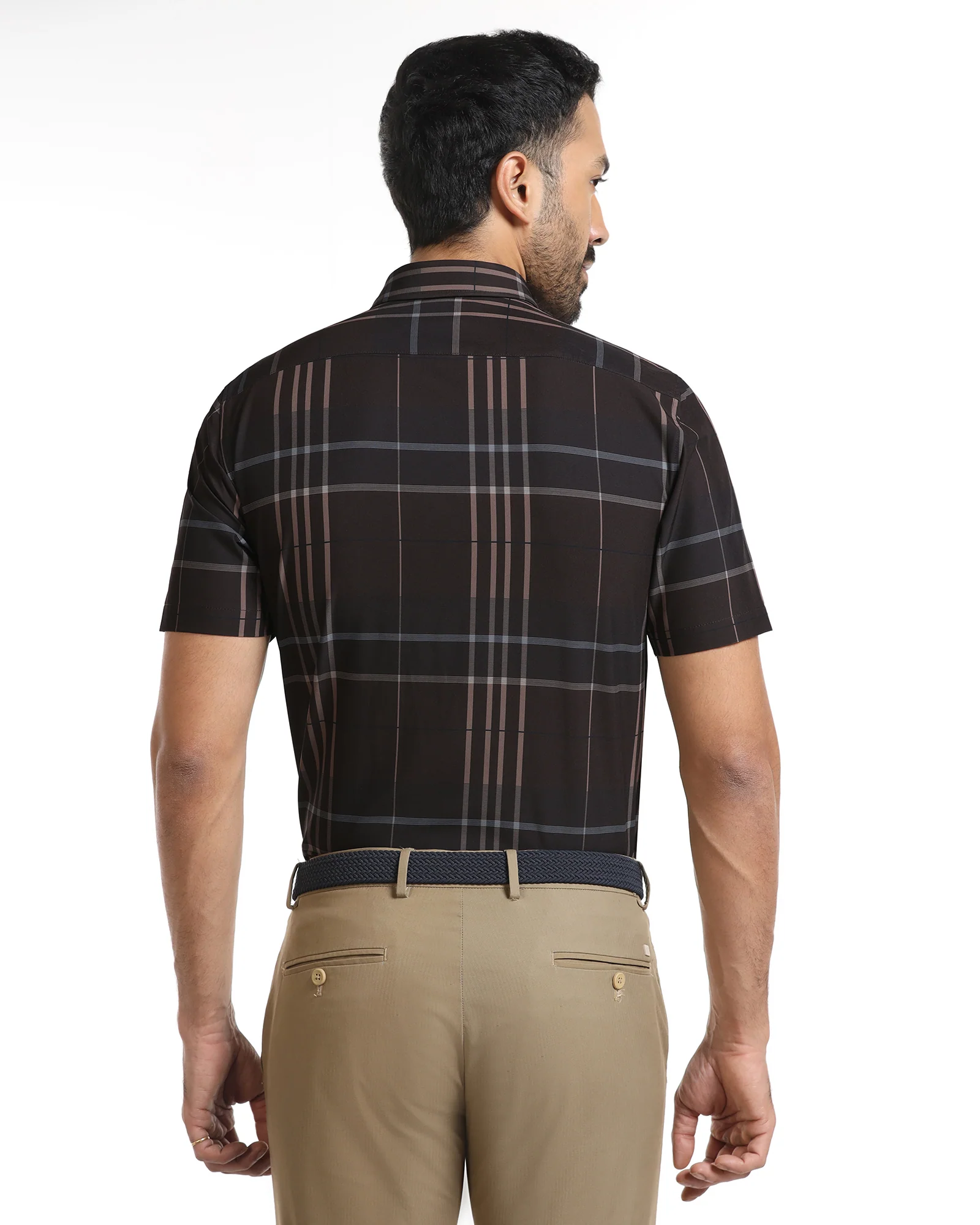 Chocolate Sauce Half Sleeve TechPro Check Shirt - Glen - Image 2