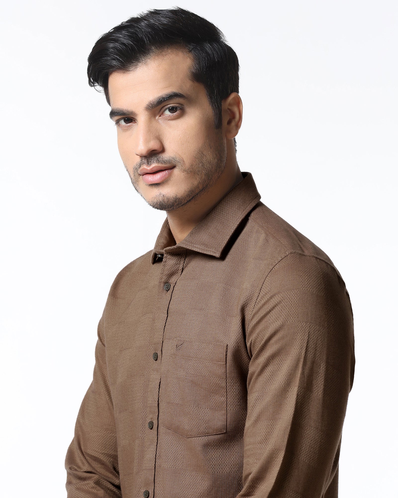 Chocolate Sauce Jacquard Shirt - Finja - Image 4
