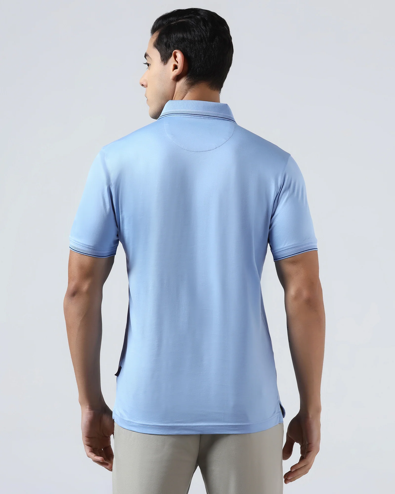 Cool Blue Solid Polo - Ram - Image 2