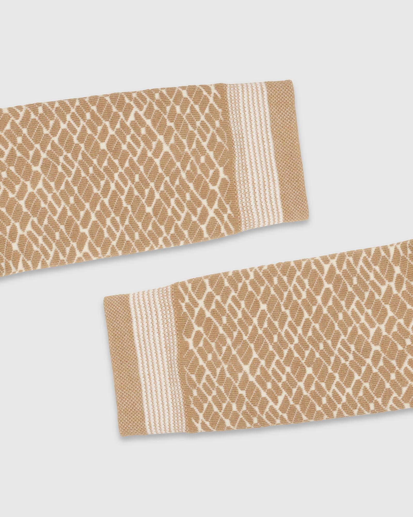 Cotton Beige Knitted Socks - Sadio - Image 4