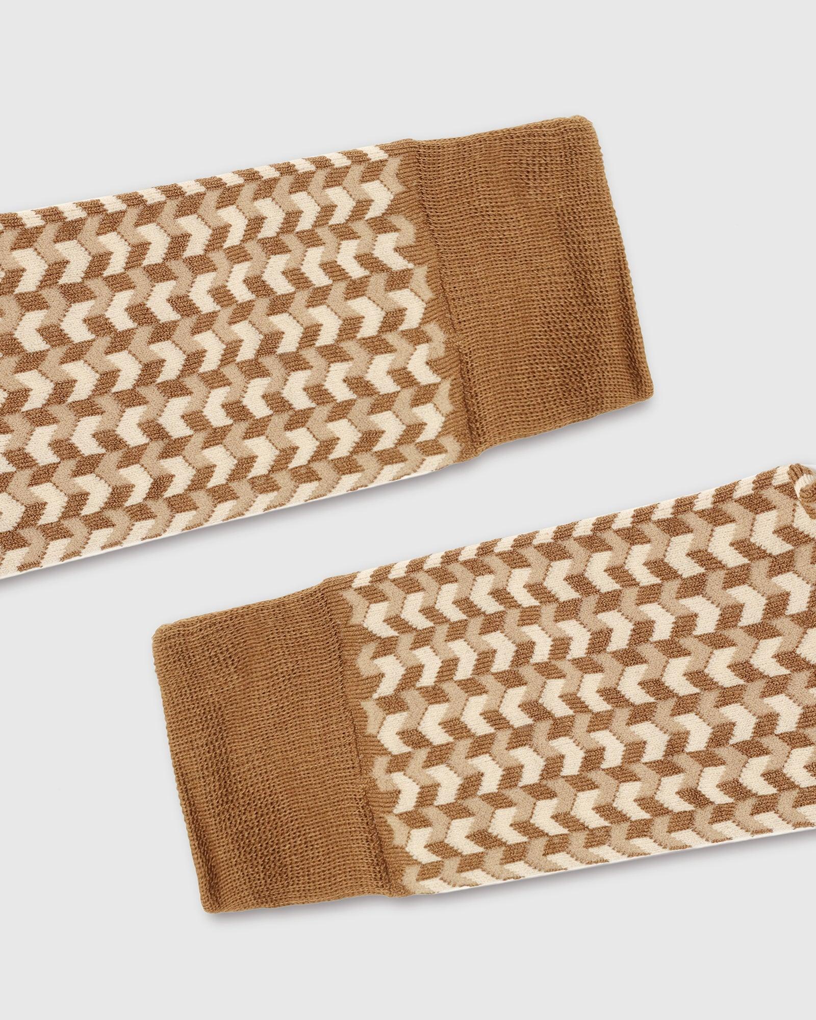 Cotton Beige Knitted Socks - Snap - Image 4