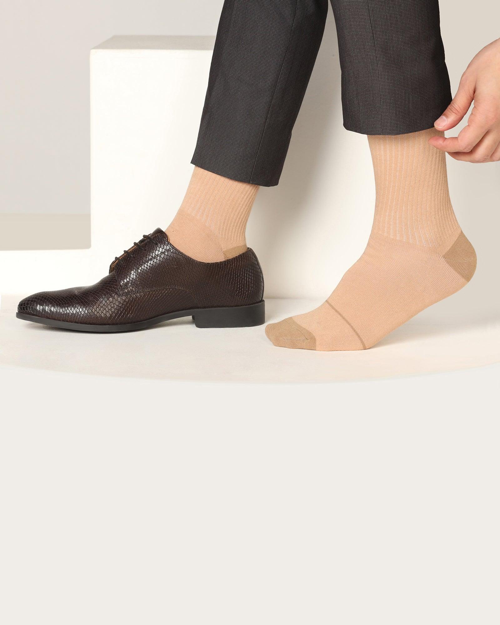 Cotton Beige Knitted Socks - Snow - Image 5