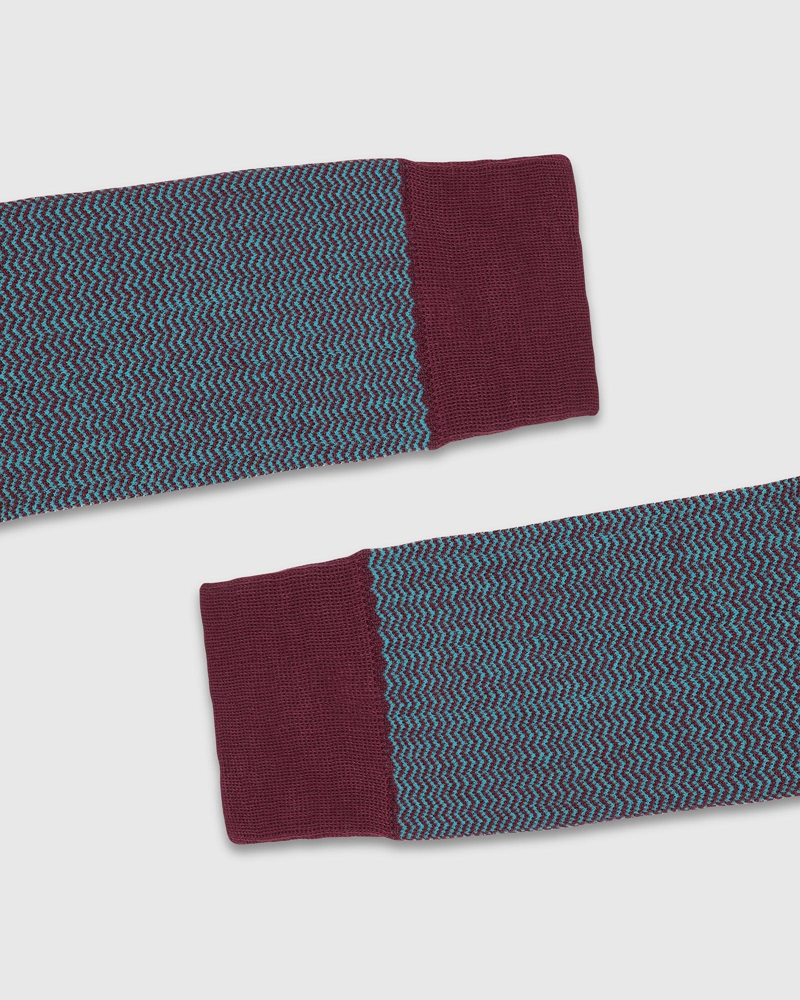 Cotton Dark Wine Knitted Socks - Tusken - Image 5