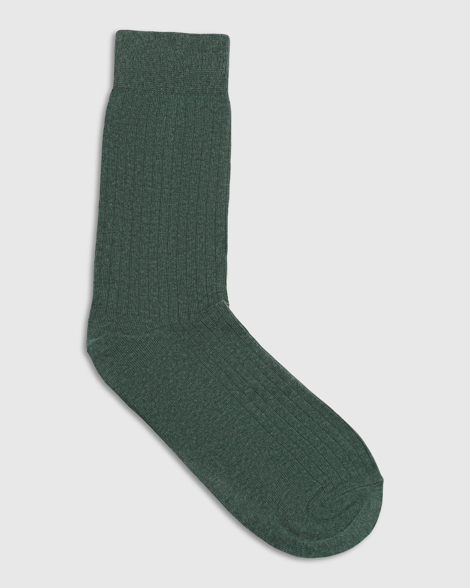 Cotton Forest Green Knitted Socks - Turkey - Image 4