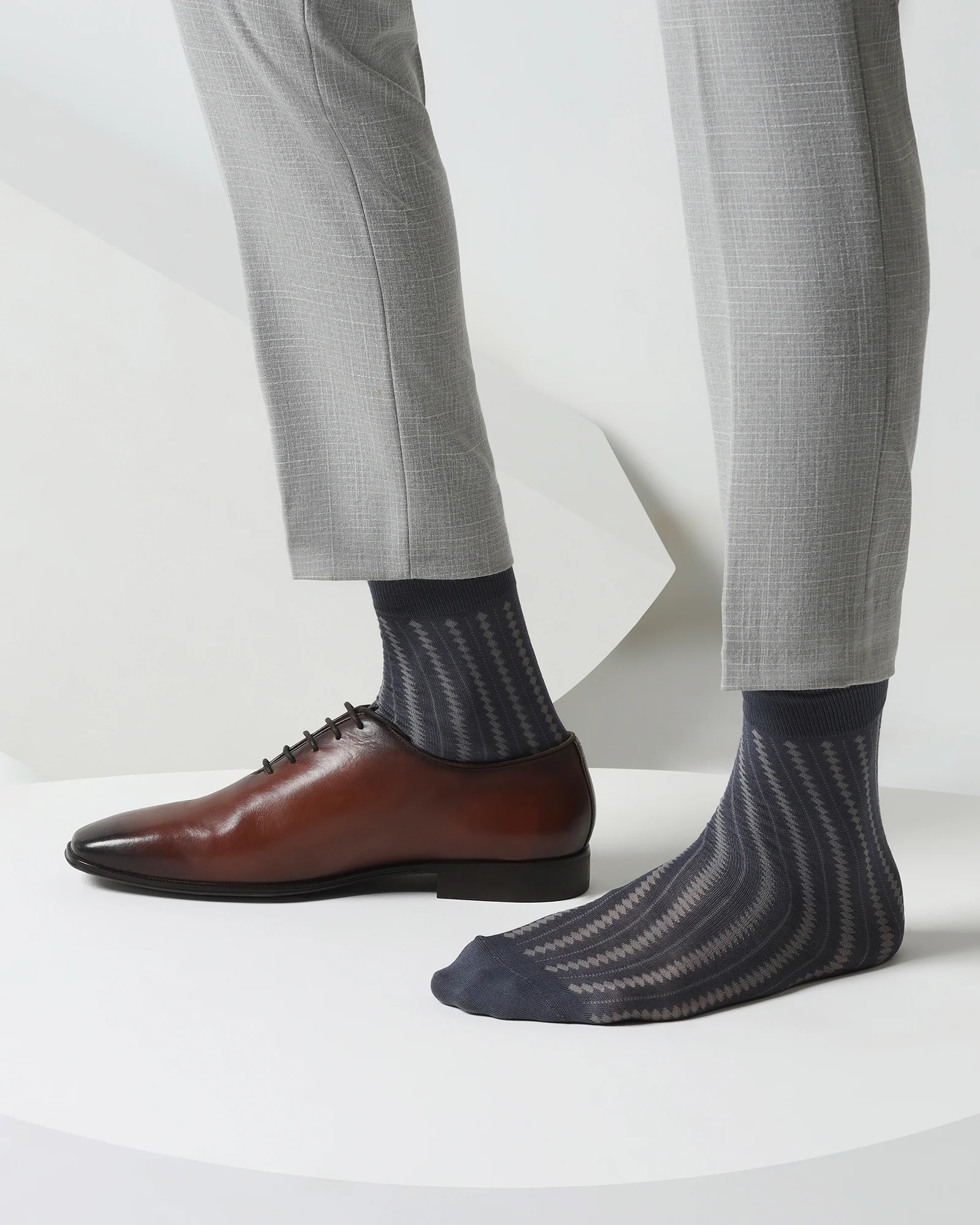 Cotton Grey Knitted Socks - Vail