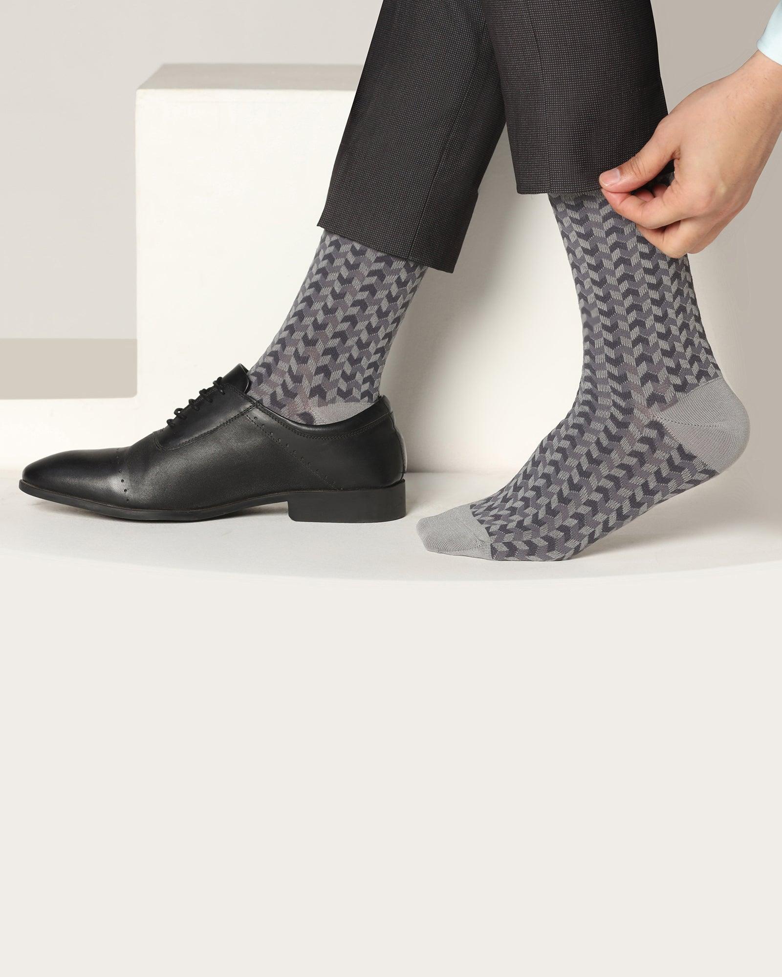Cotton Grey Knitted Socks - Snap - Image 5