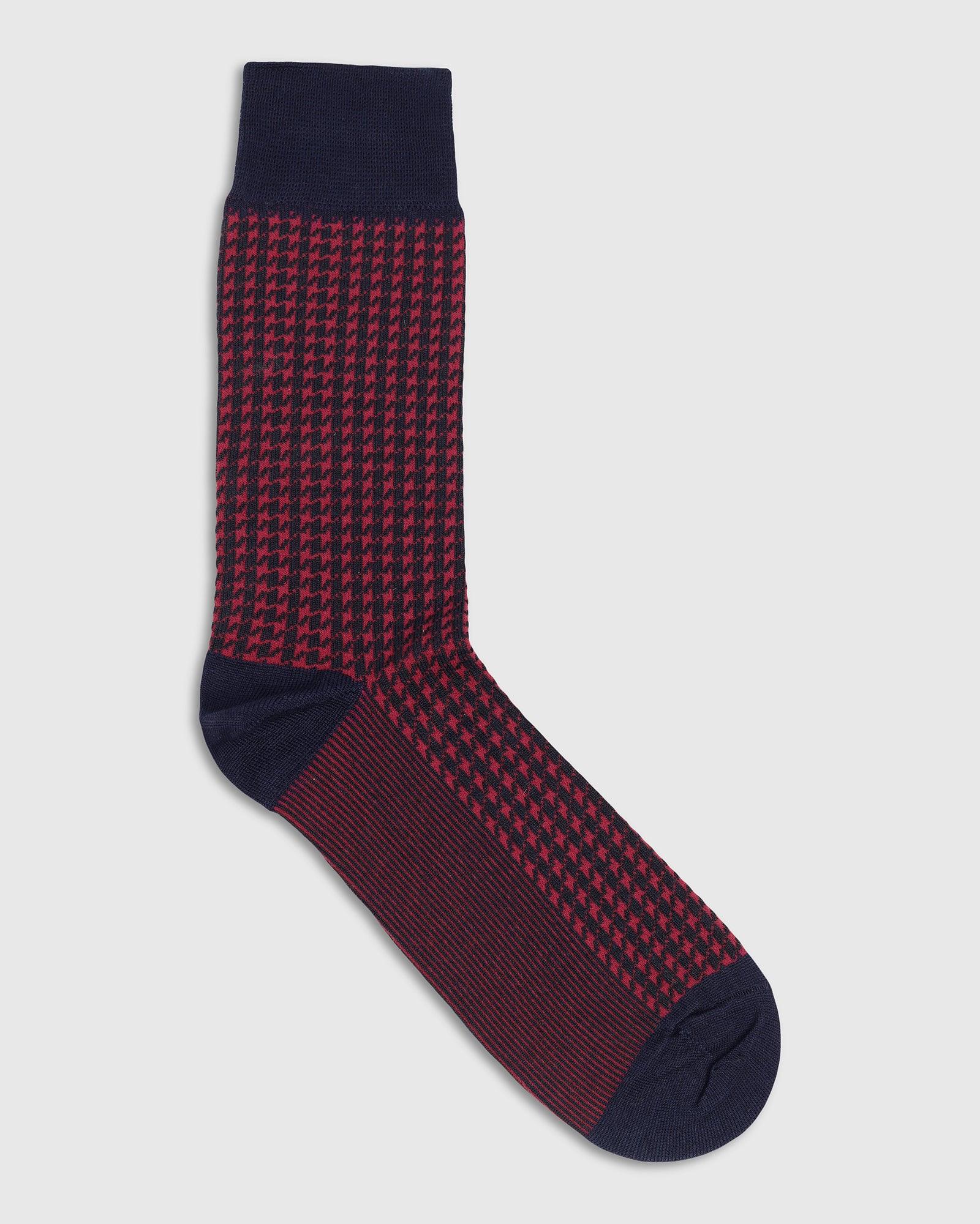 Cotton Maroon Knitted Socks - Tesla - Image 4