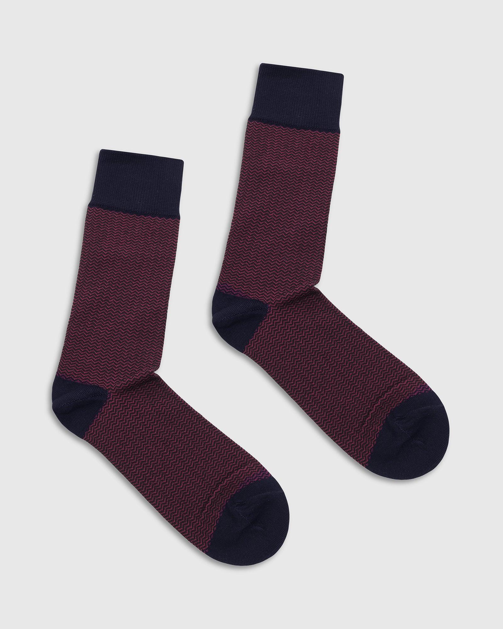 Cotton Maroon Knitted Socks - Tusken - Image 2