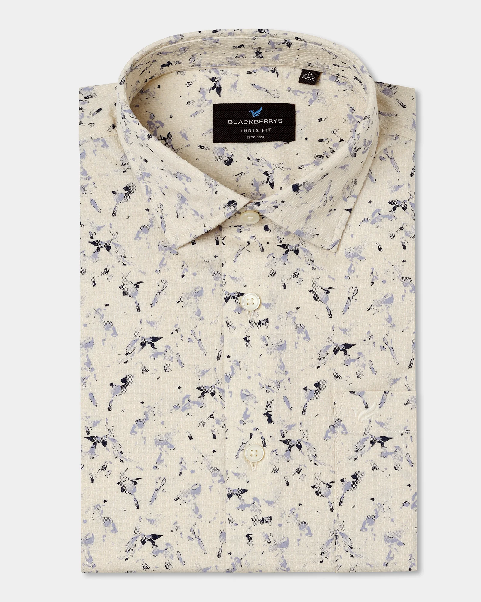 Cream Printed Shirt - Kiva - Image 5