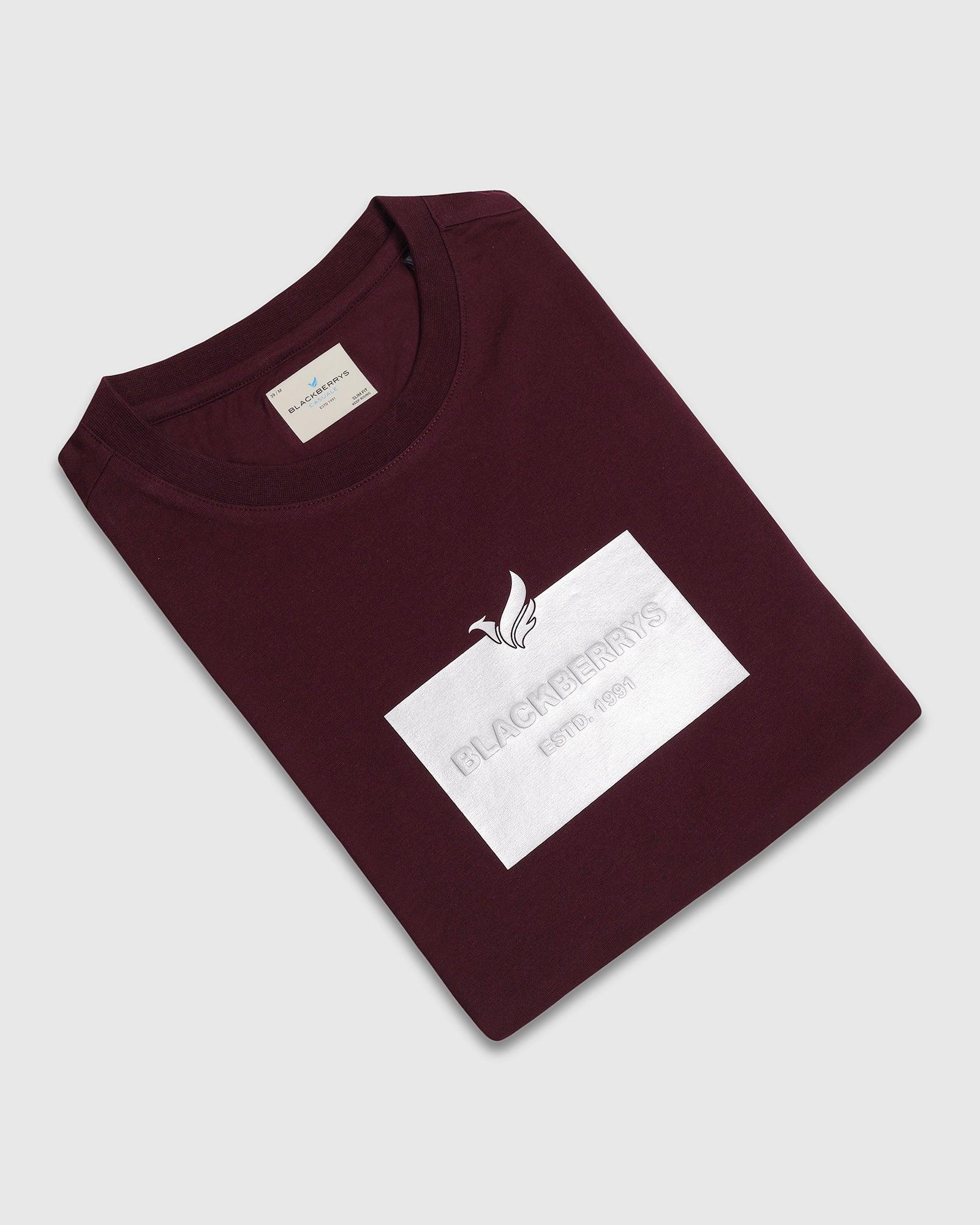 Crew Neck Fig Printed T-Shirt - Foil - Image 5