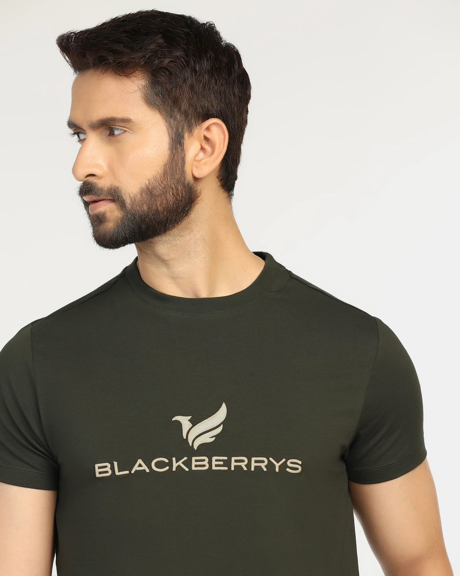 Crew Neck Kelp Solid T-Shirt - Phoenix - Image 4