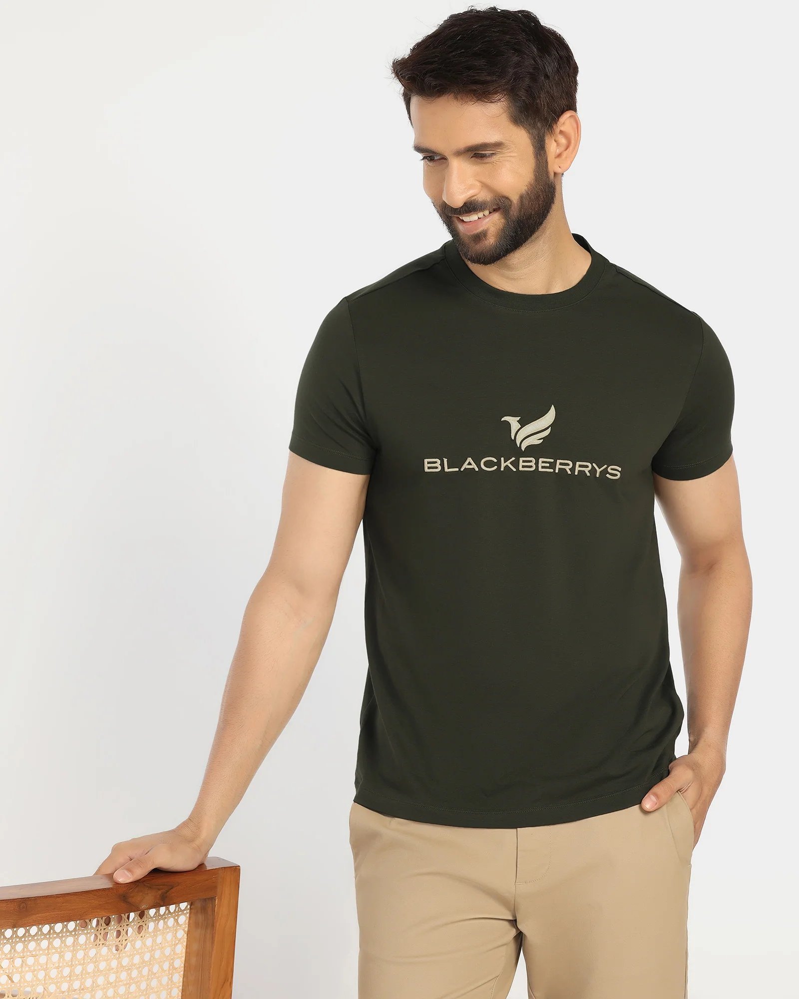 Crew Neck Kelp Solid T-Shirt - Phoenix - Image 7