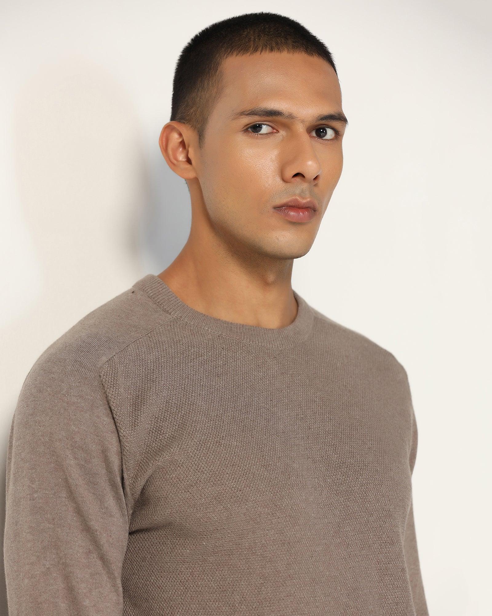 Crew Neck Stone Structure Sweater - Raven - Image 6