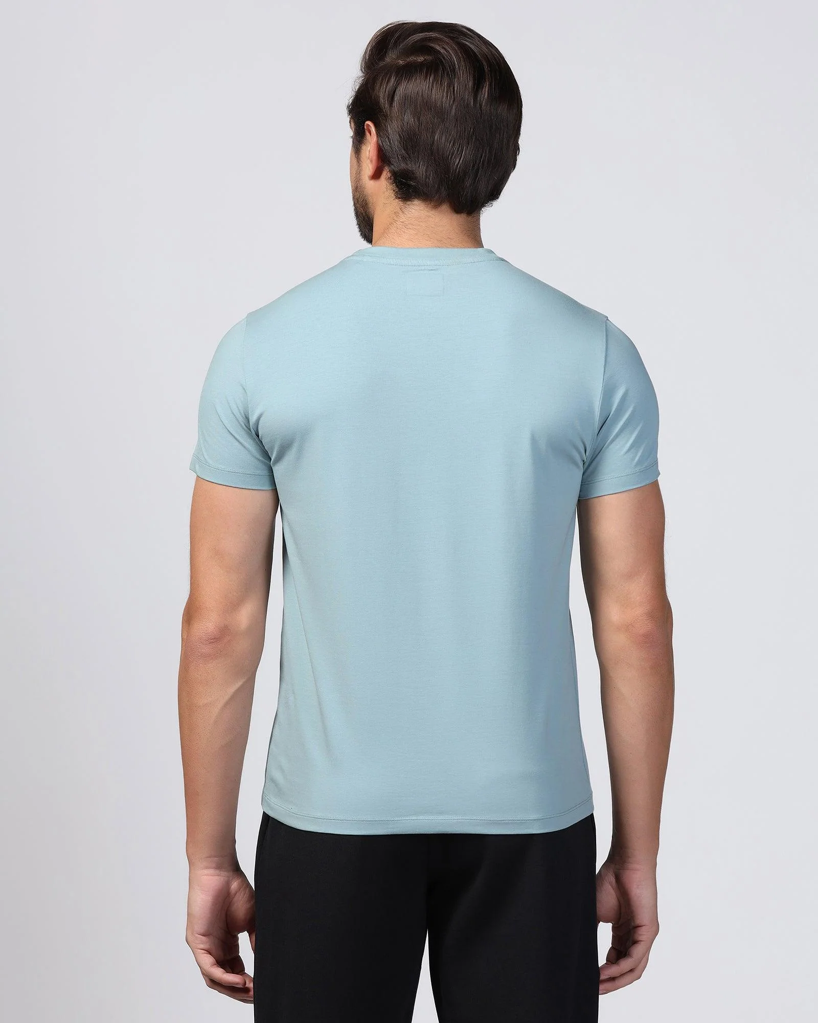 Crew Neck Teal Printed T-Shirt - Levi - Image 2