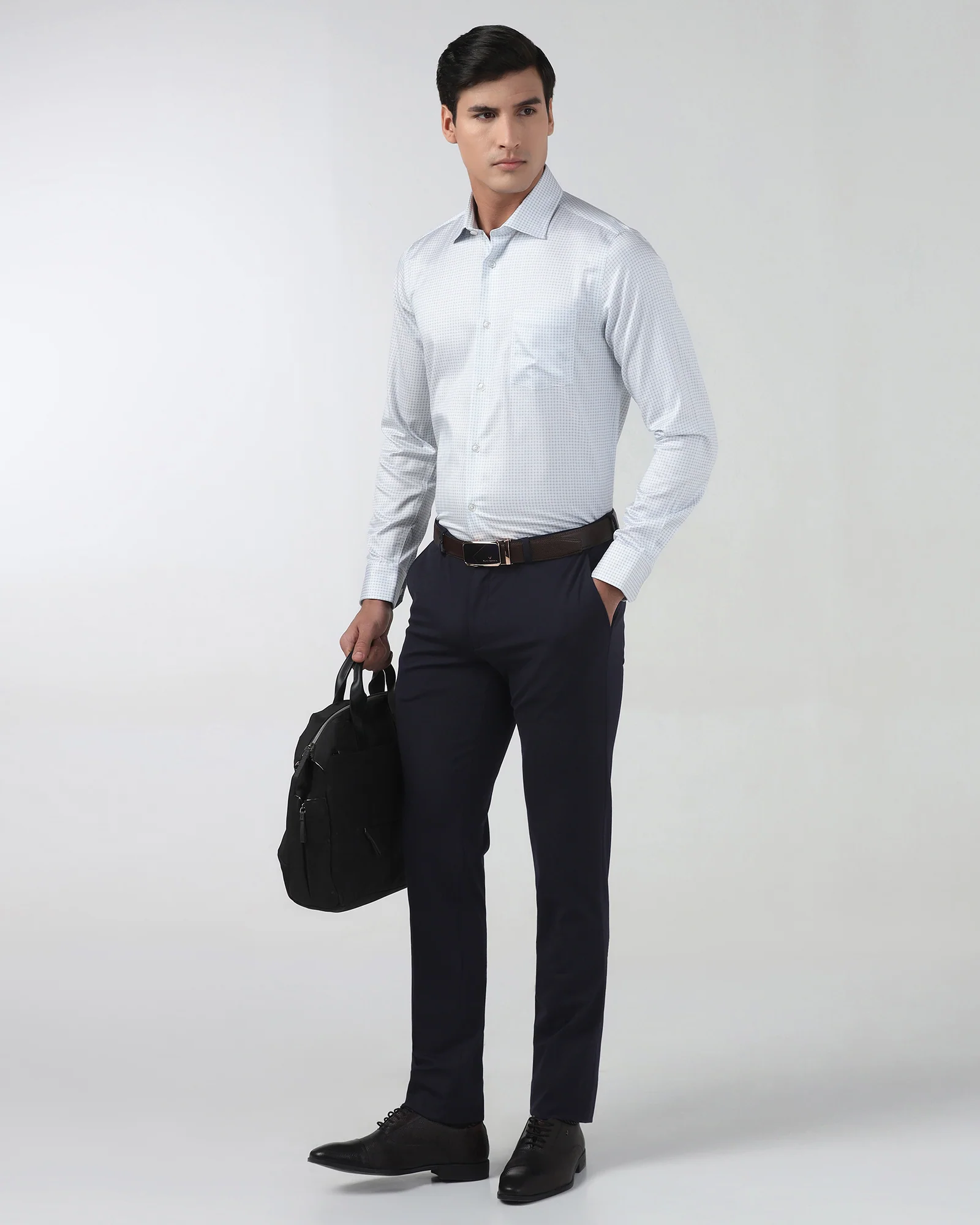Dark Blue Solid Trouser - Oak - Image 5