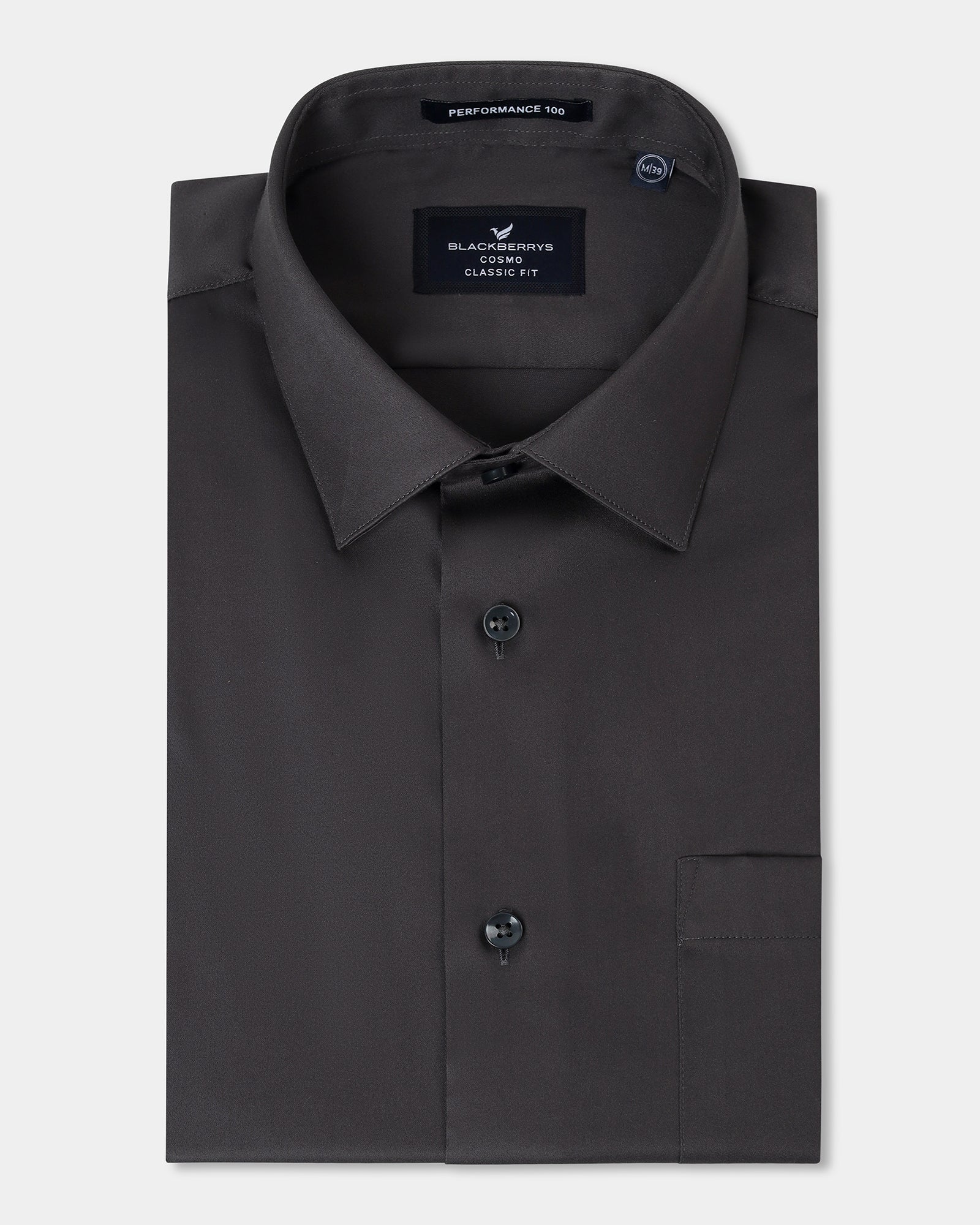 Dark Grey Half Sleeve Unwrinkle Solid Shirt - Sylvia - Image 5