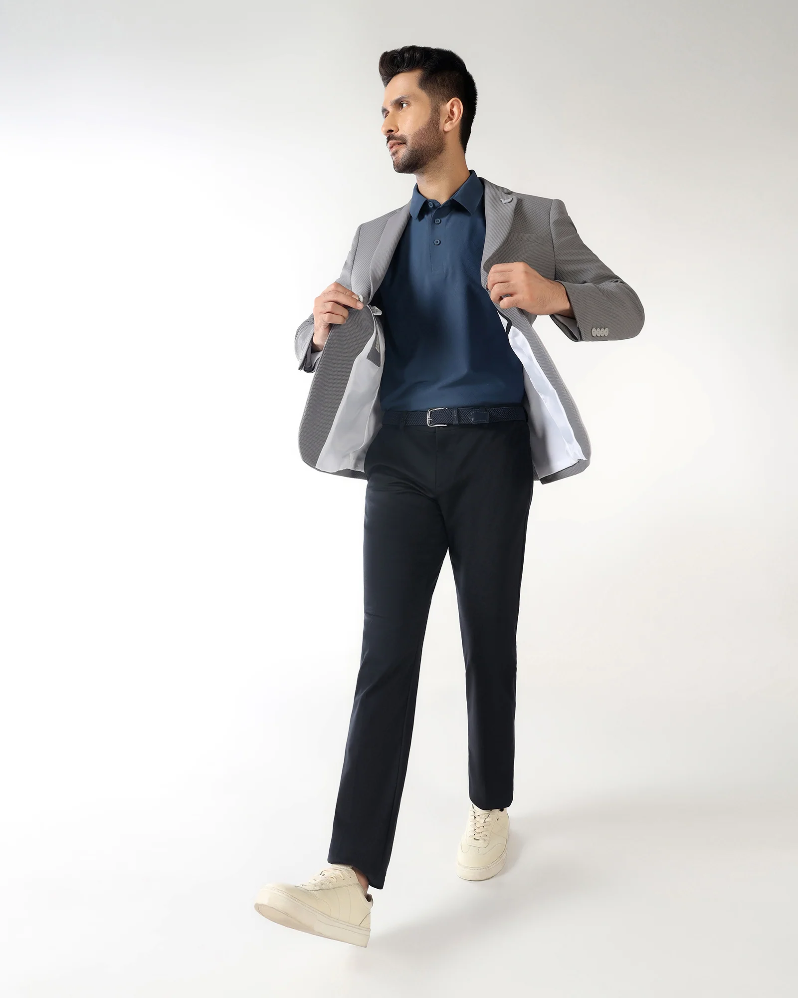 Dark Grey TechPro Textured Blazer - Bowmore - Image 7