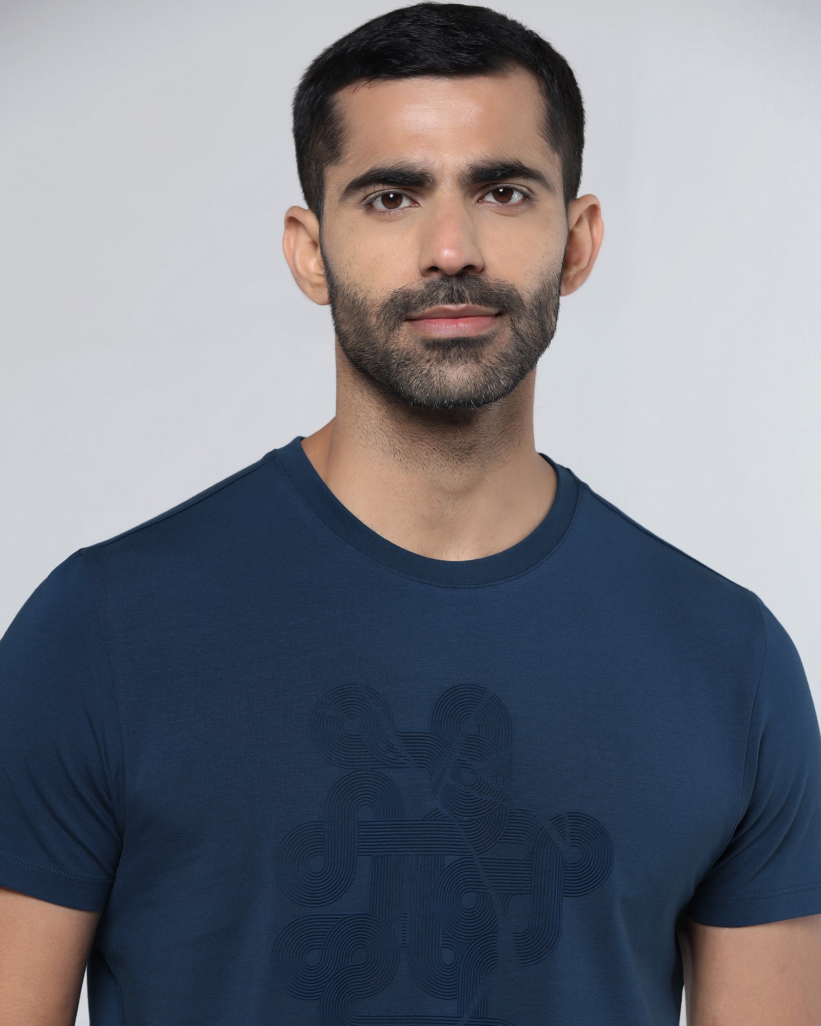 Deep Teal Crew Neck Printed T-Shirt - Misa - Image 4