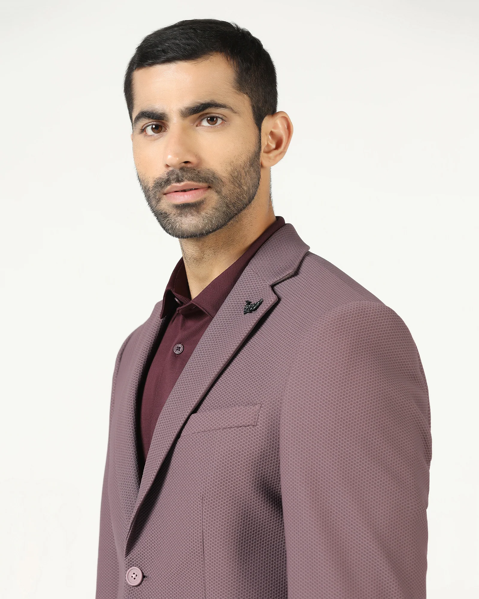 Dusty Pink TechPro Textured Blazer - Bowmore - Image 4