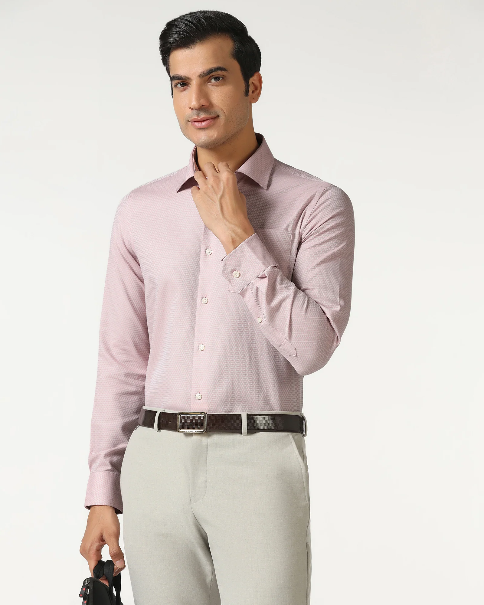 Dusty Pink Textured Shirt - Random - Image 7