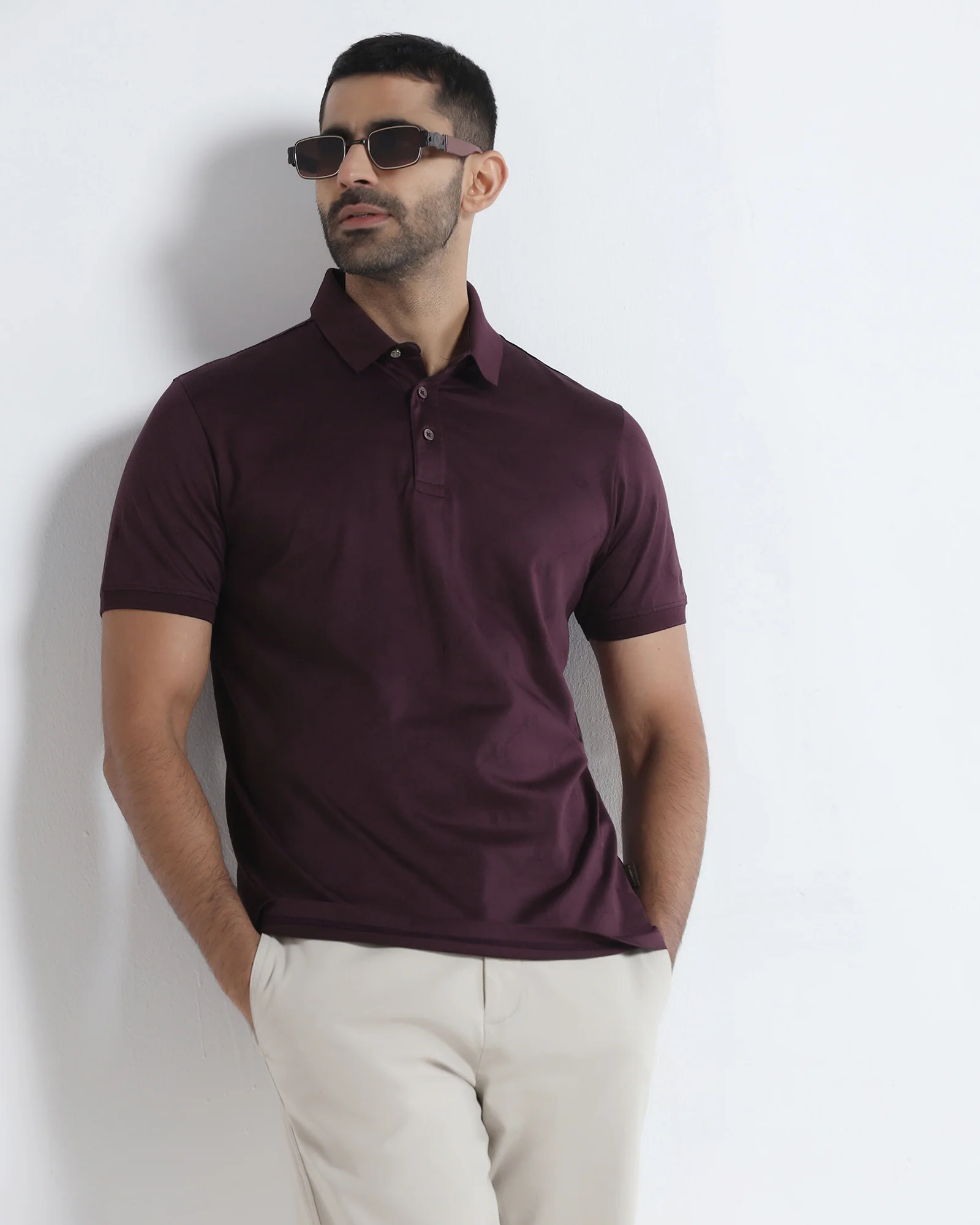 Fig Textured Polo - Full - Image 7