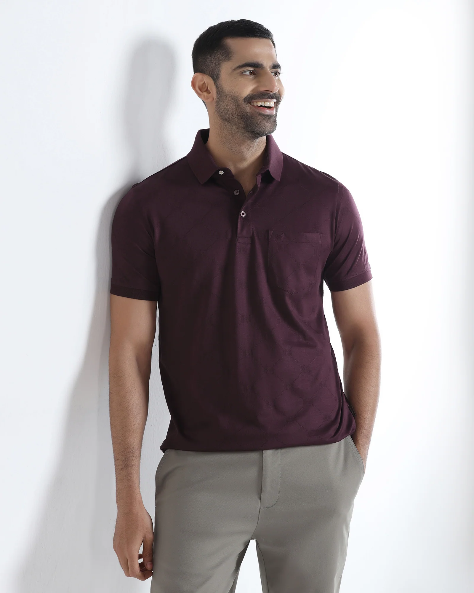 Fig Textured Polo - Full - Image 7