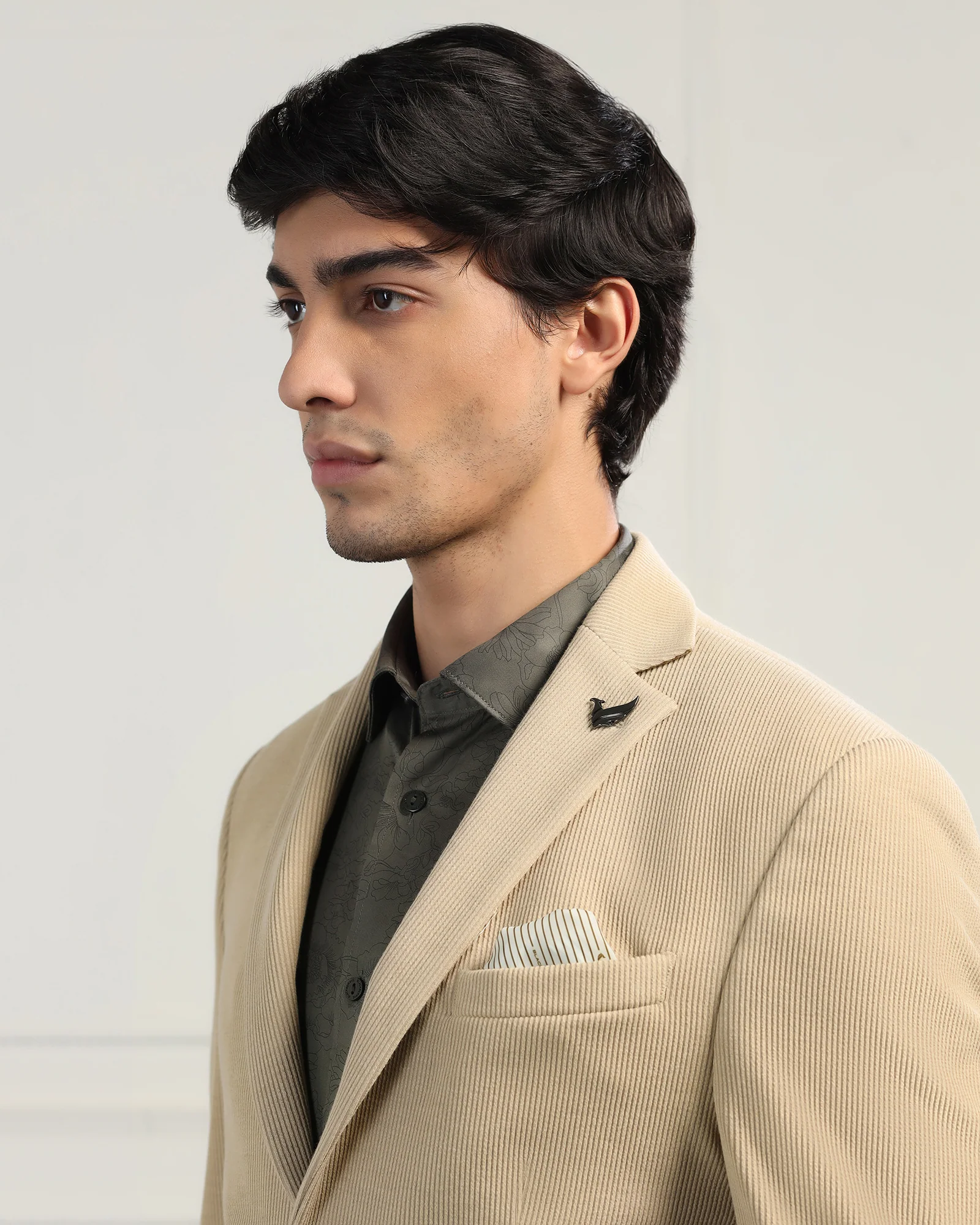 Formal Beige Stripe Blazer - Nios - Image 4