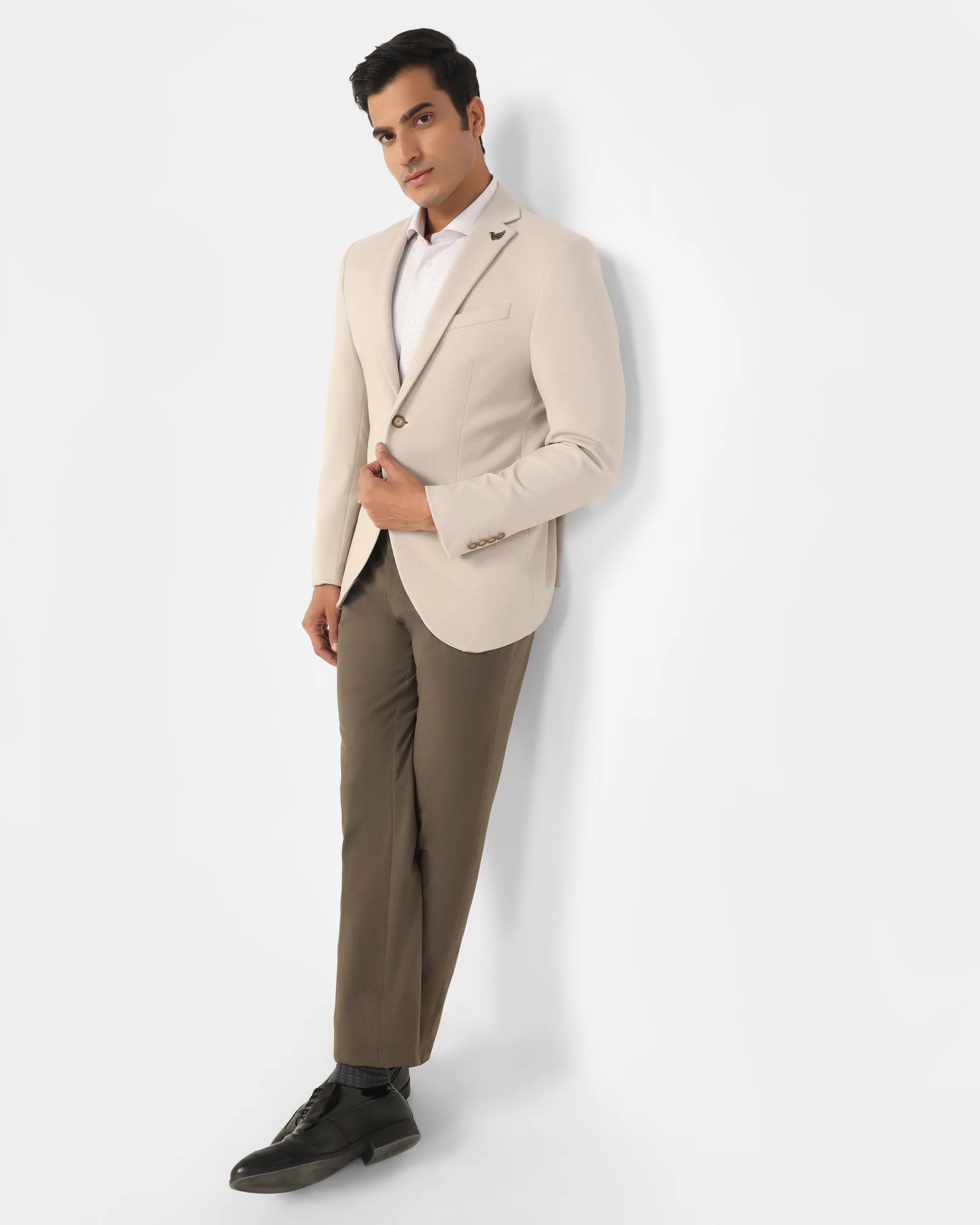 Formal Beige Textured Blazer - Dylan - Image 7