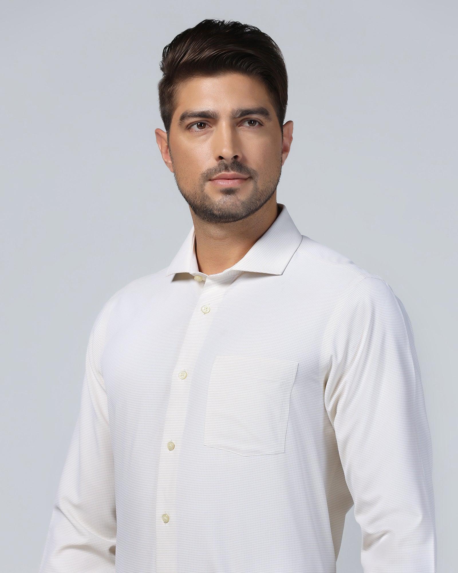 Non Iron Formal Beige Textured Shirt - Matrix - Image 4
