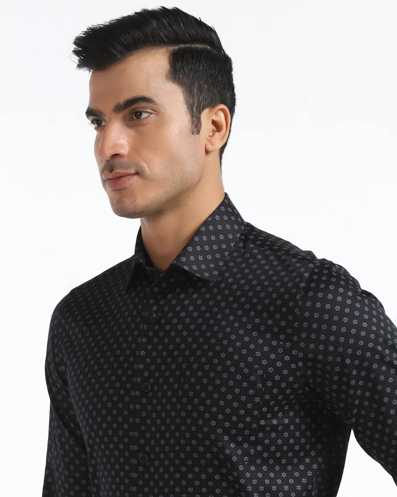 Formal Black Printed Shirt - Title - Image 4