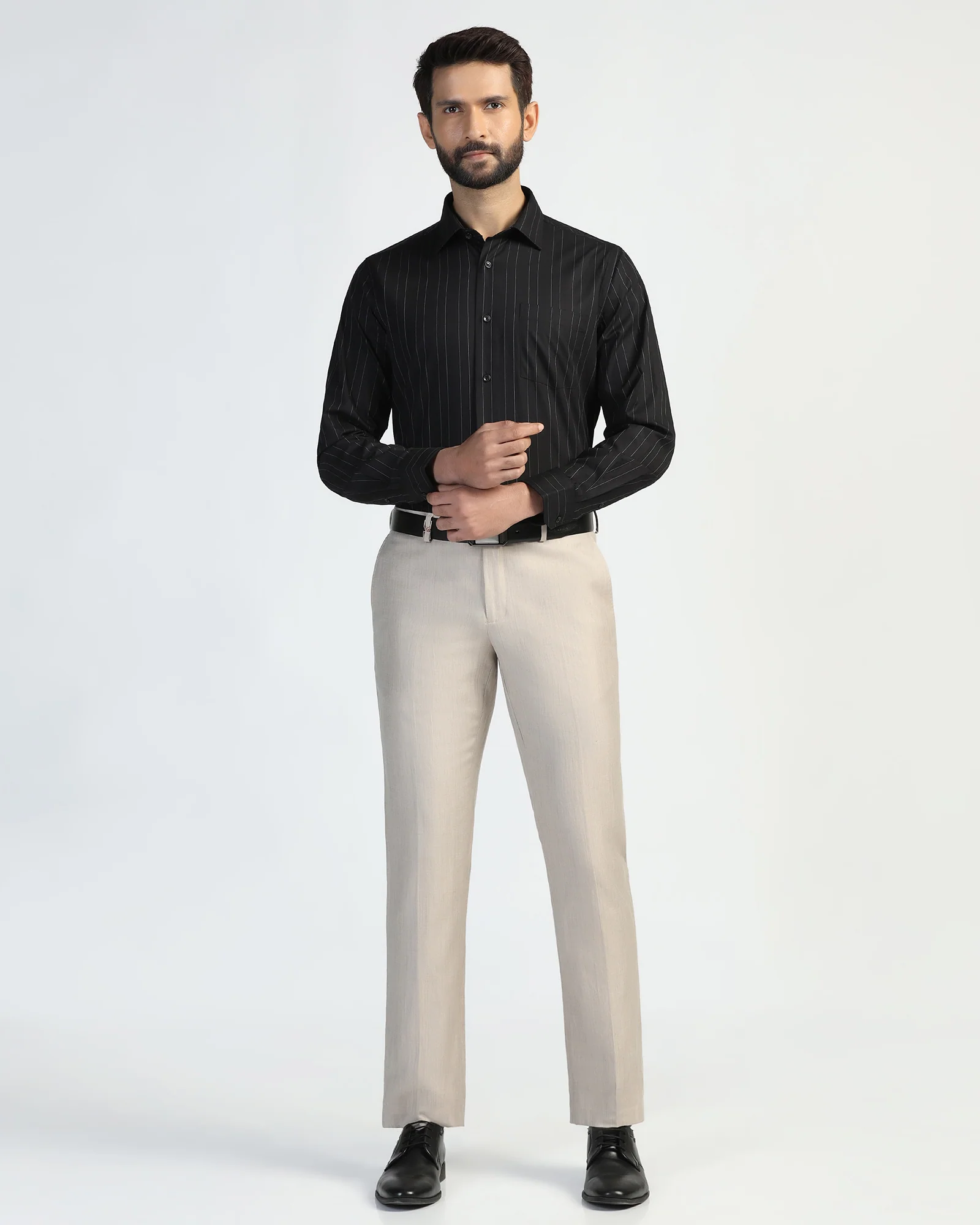 Formal Black Stripe Shirt - Austin - Image 3