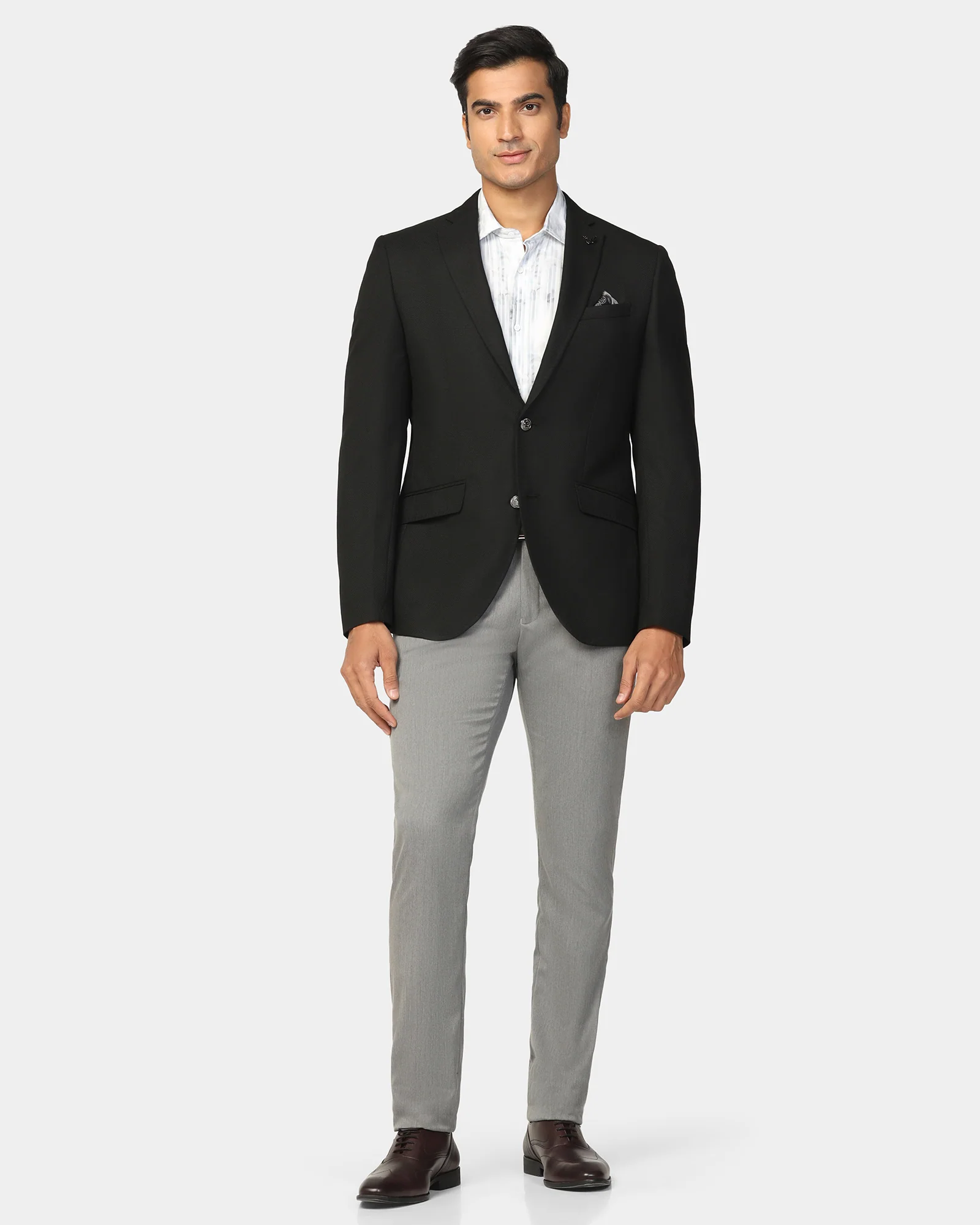 Formal Black Textured Blazer - Quaint - Image 7