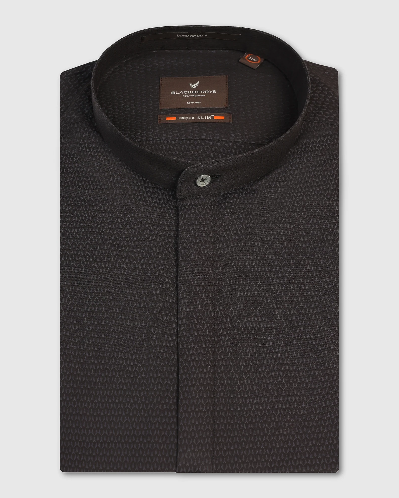 Formal Black Textured Shirt - Rome - Image 5